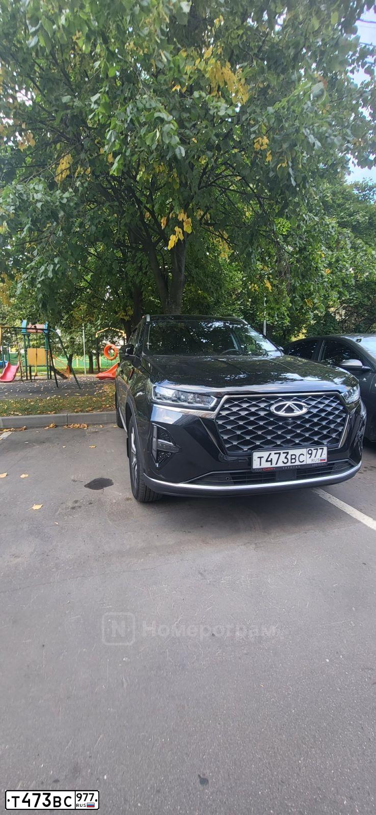 Фото автомобиля CHERY TIGGO7 PRO MAX Т32DРL4ВL50Е010Т, 2023 — госномер Т473ВС977. Цвет: ЧЕРНЫЙ