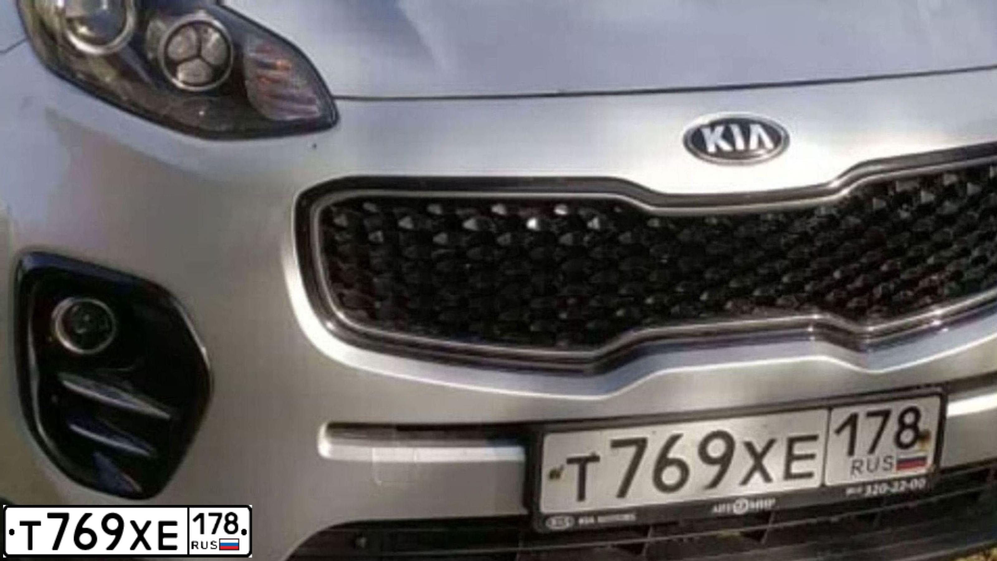 Фото автомобиля KIA SPORTAGE, 2016 — госномер Т769ХЕ178. Цвет: СЕРЕБРИСТЫЙ