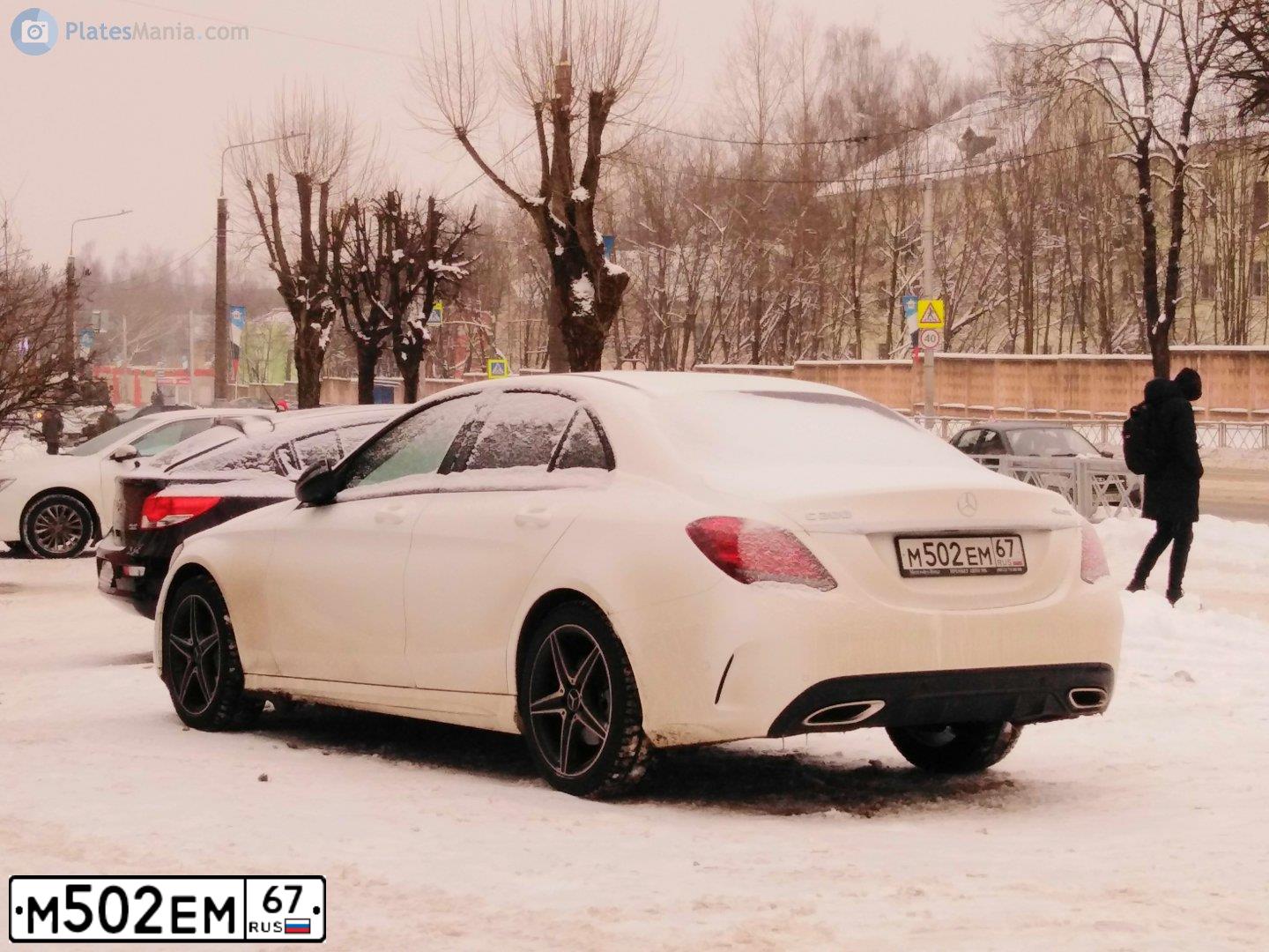Фото автомобиля MERCEDES C-KLASSE, 2019 — госномер М502ЕУ67. Цвет: Белый
