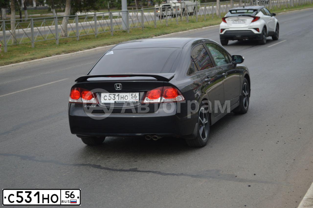 Фото автомобиля HONDA CIVIC, 2010 — госномер С531НО56. Цвет: ЧЕРНЫЙ