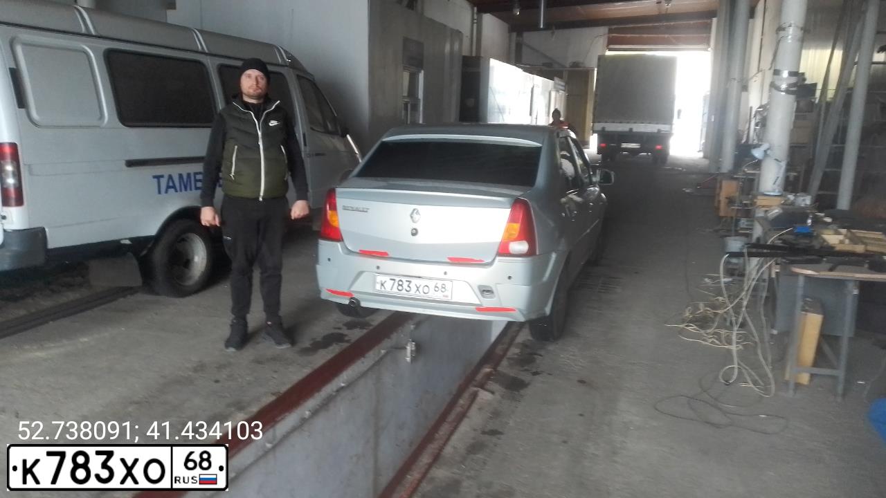 Фото автомобиля RENAULT LOGAN, 2009 — госномер К783ХО68. Цвет: Серый
