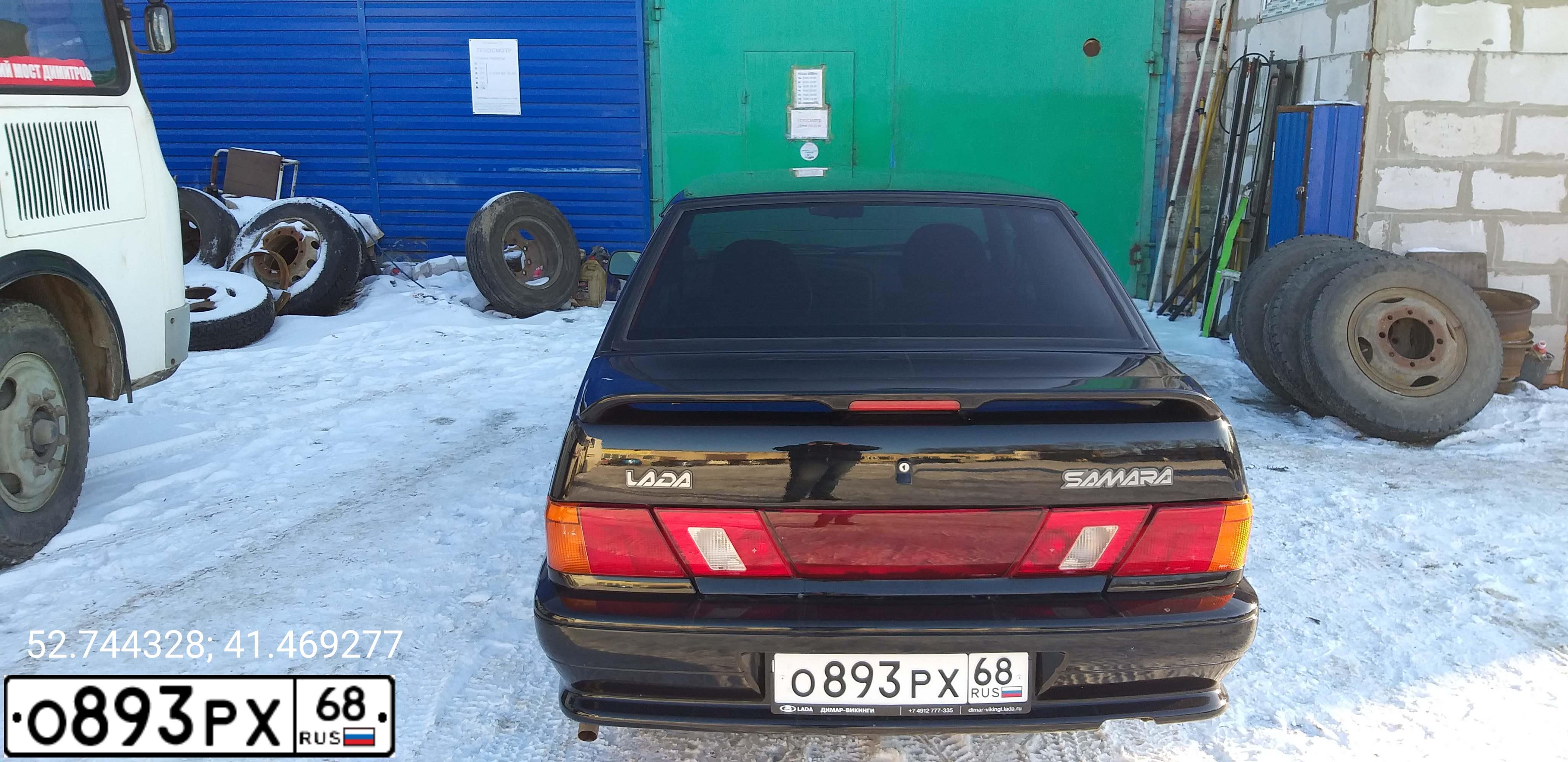 Фото автомобиля LADA 2115 SAMARA, 2009 — госномер О893РХ68. Цвет: Темно-зеленый