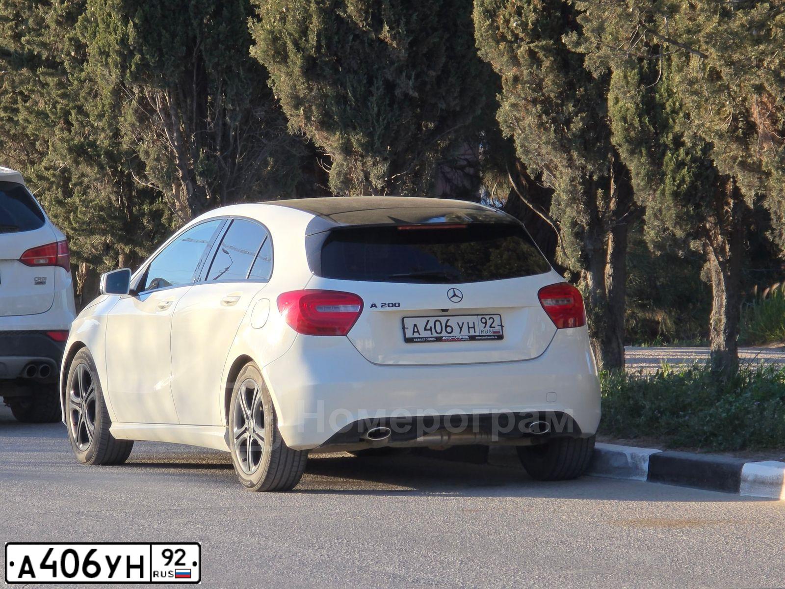 Фото автомобиля MERCEDES A-KLASSE, 2014 — госномер А406УН92. Цвет: Белый