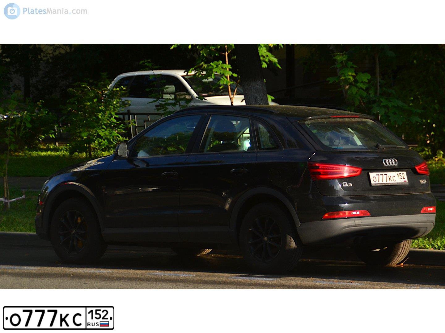 Фото автомобиля AUDI Q3, 2012 — госномер О777КС152. Цвет: ЧЕРНЫЙ
