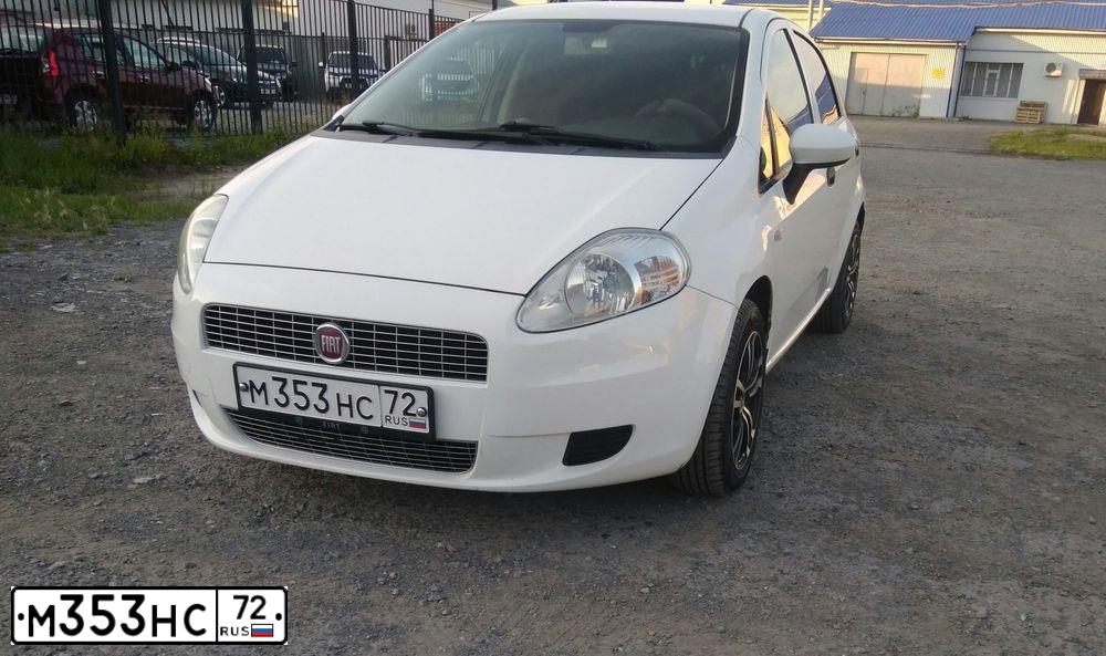 Фото автомобиля FIAT PUNTO, 2008 — госномер М353НС72. Цвет: Белый