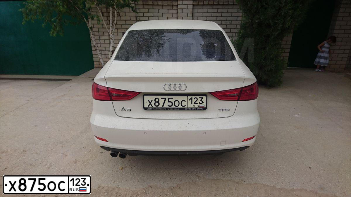 Фото автомобиля AUDI A3, 2015 — госномер А030ХУ93. Цвет: Белый