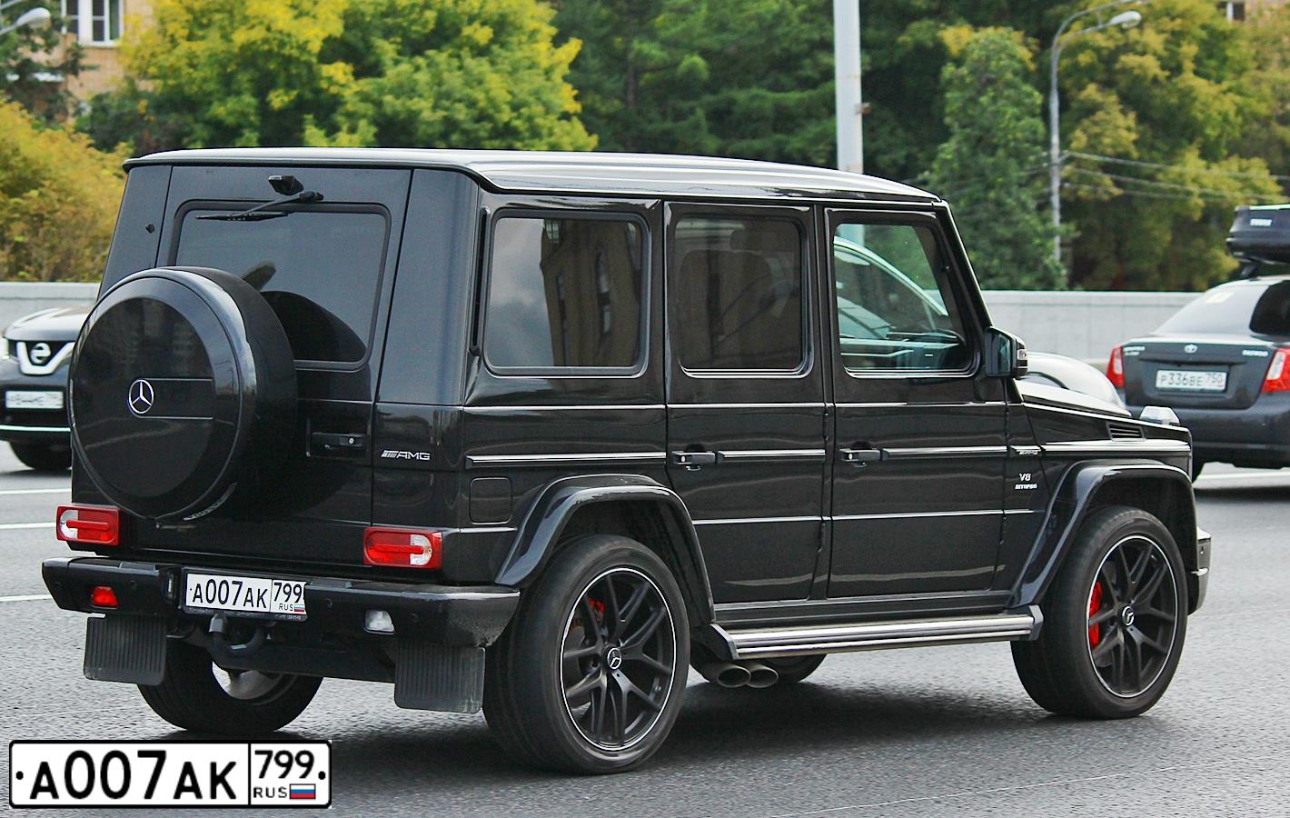 Фото автомобиля MERCEDES G-KLASSE, 2015 — госномер А007АК799. Цвет: ЧЕРНЫЙ