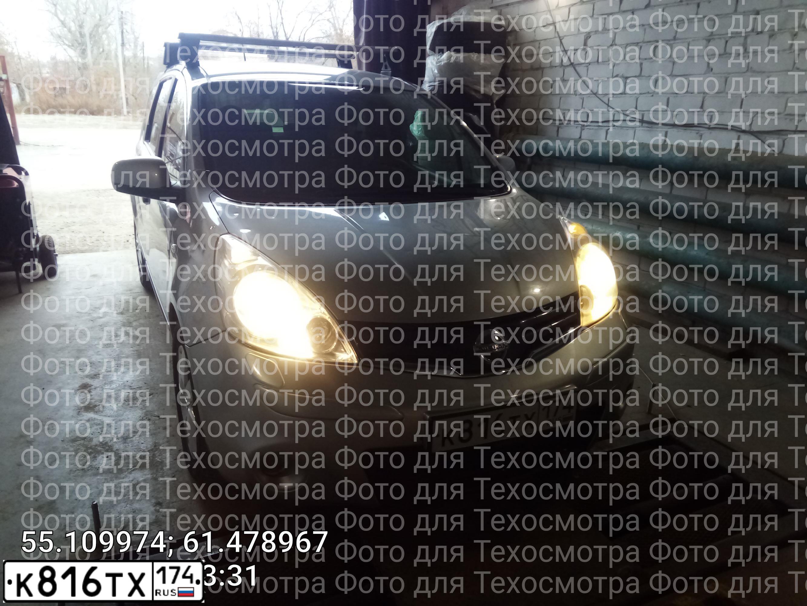 Фото автомобиля NISSAN NOTE, 1910 — госномер К816ТХ174. Цвет: Серебристый