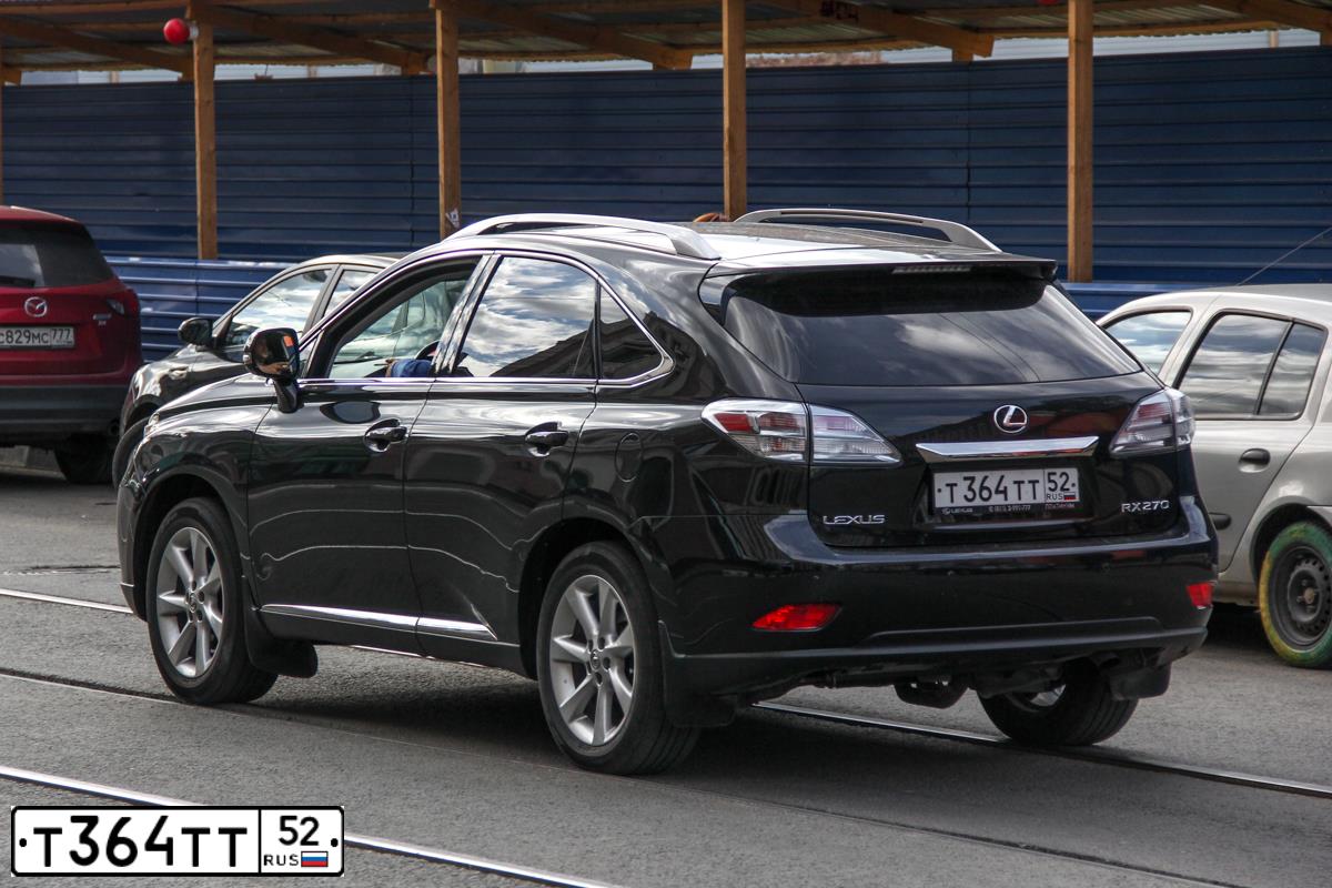 Фото автомобиля LEXUS RX, 2011 — госномер Т364ТТ52. Цвет: ЧЕРНЫЙ