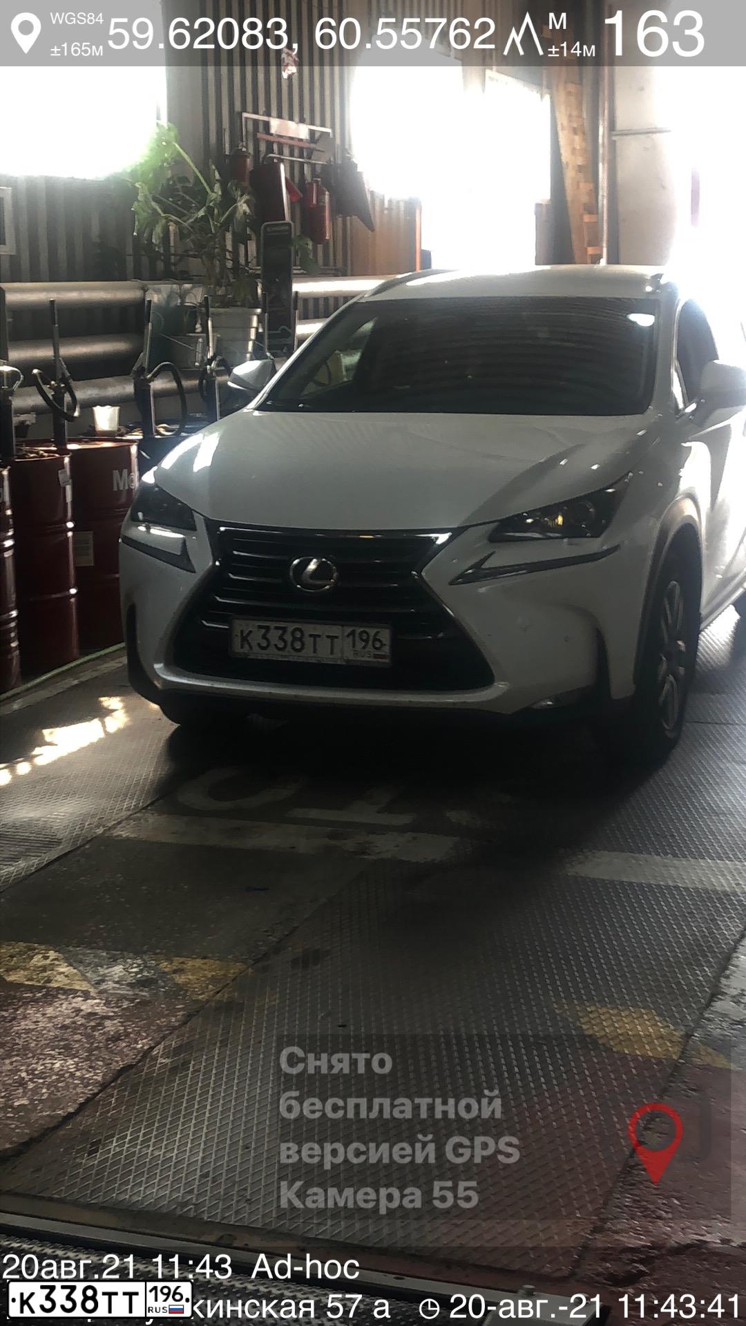 Фото автомобиля LEXUS NX, 2016 — госномер К338ТТ196. Цвет: Белый