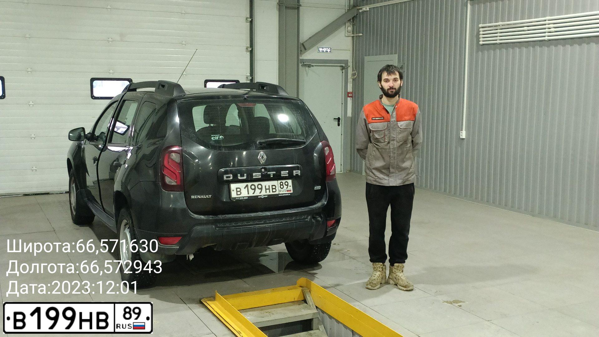 Фото автомобиля RENAULT DUSTER, 2018 — госномер В199НВ89. Цвет: ЧЕРНЫЙ