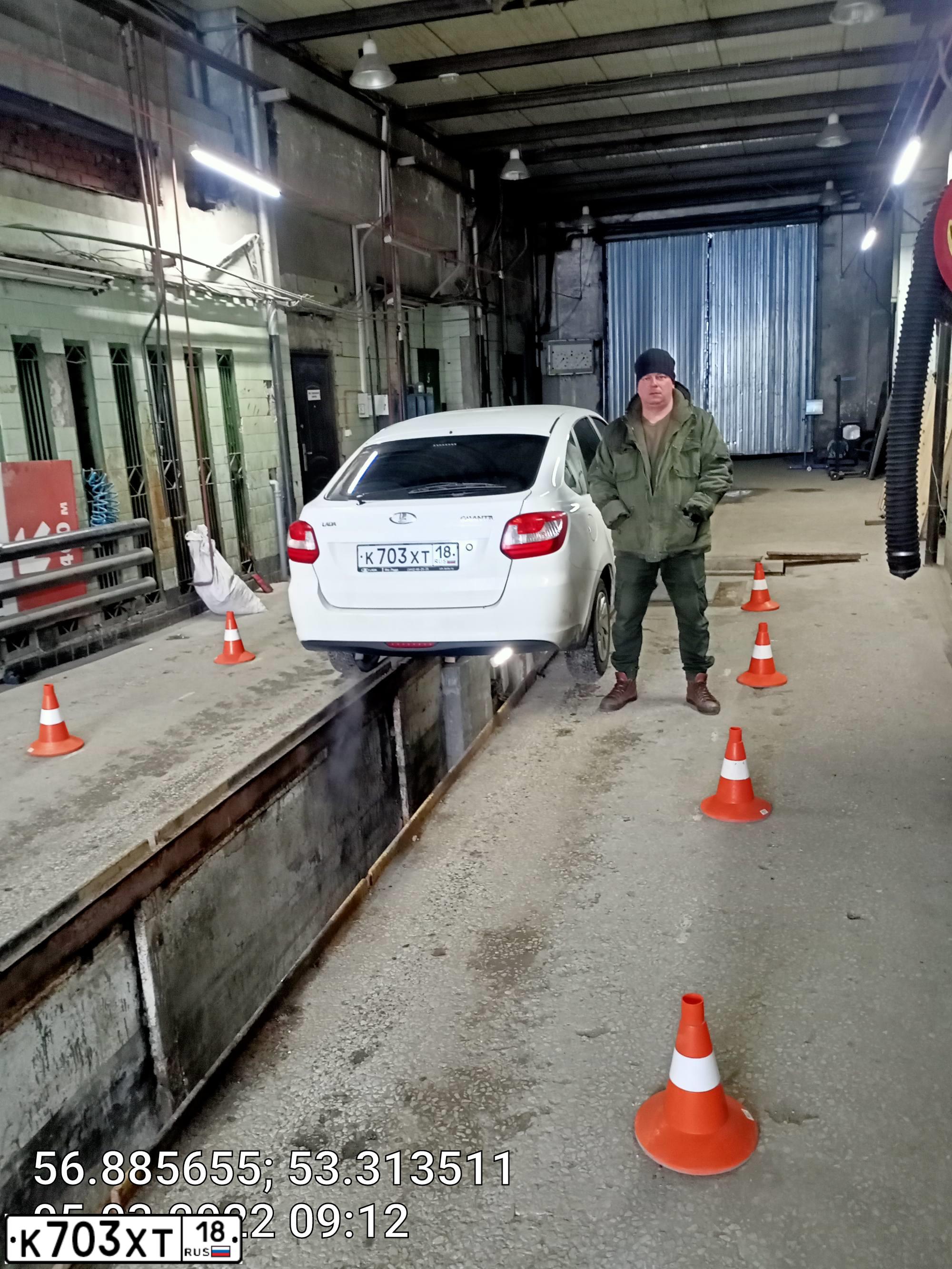 Фото автомобиля LADA 2191 GRANTA, 2018 — госномер К703ХТ18. Цвет: Белый