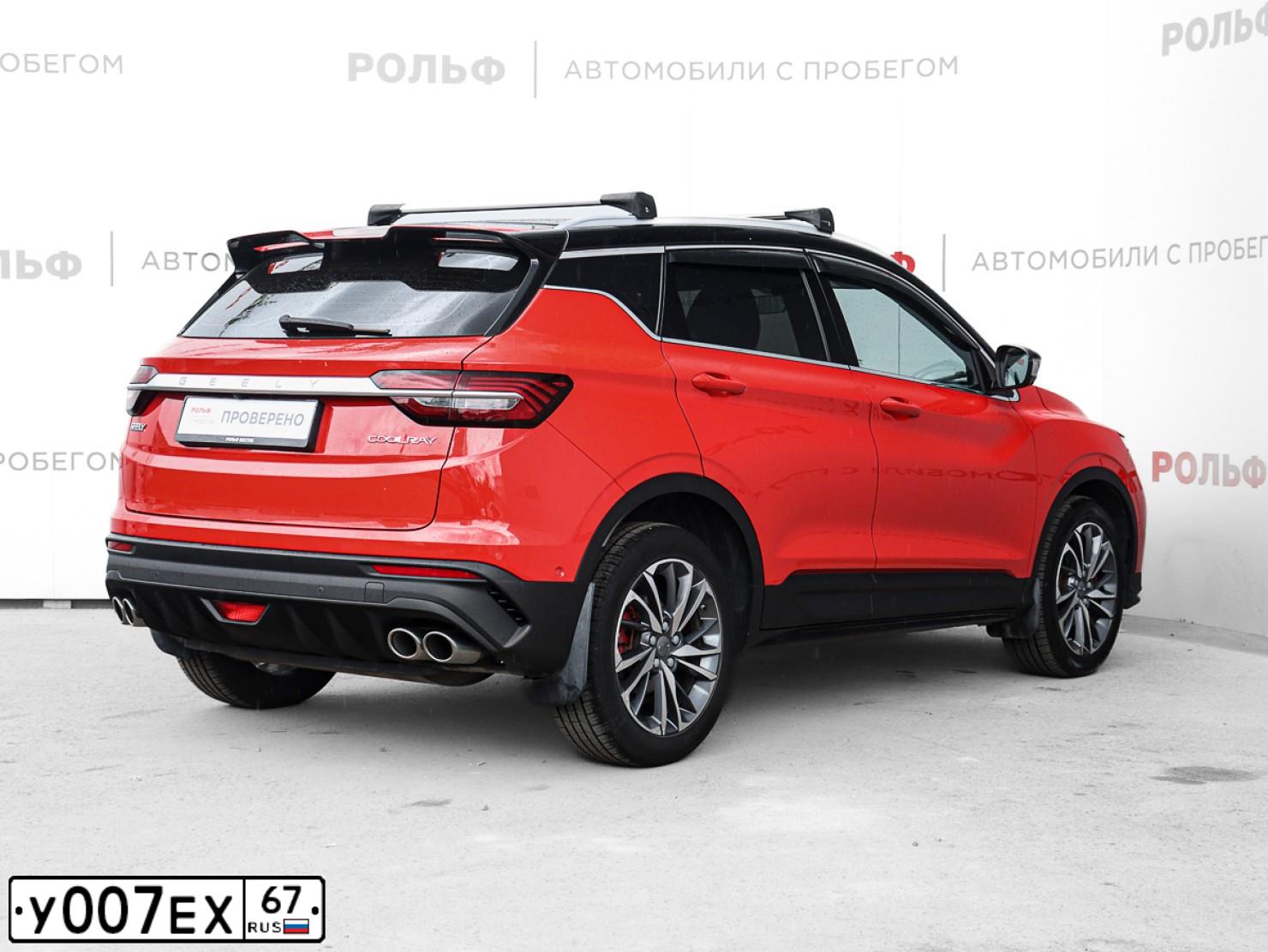 Фото автомобиля GEELY COOLRAY, 2021 — госномер А958АС250. Цвет: Красный