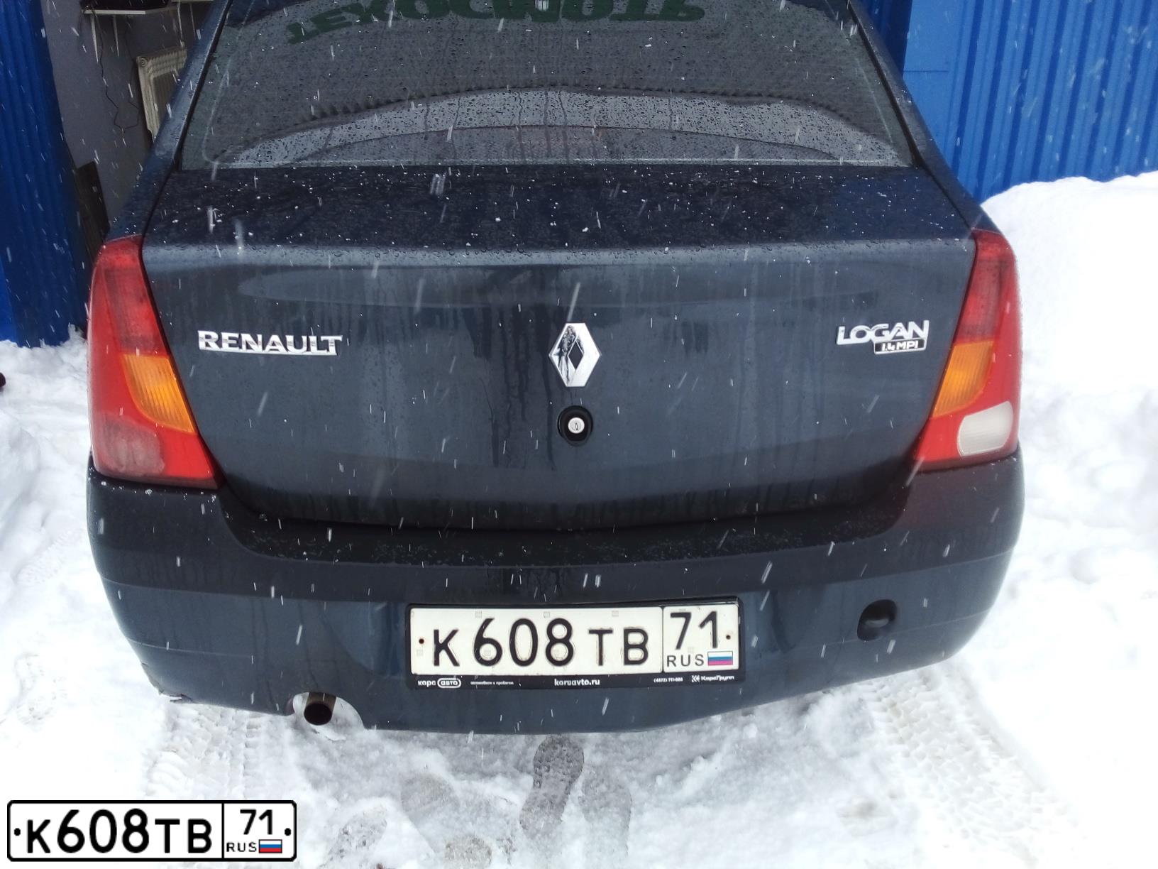 Фото автомобиля RENAULT LOGAN, 2007 — госномер Е884УВ71. Цвет: ТЕМНО-СЕРЫЙ