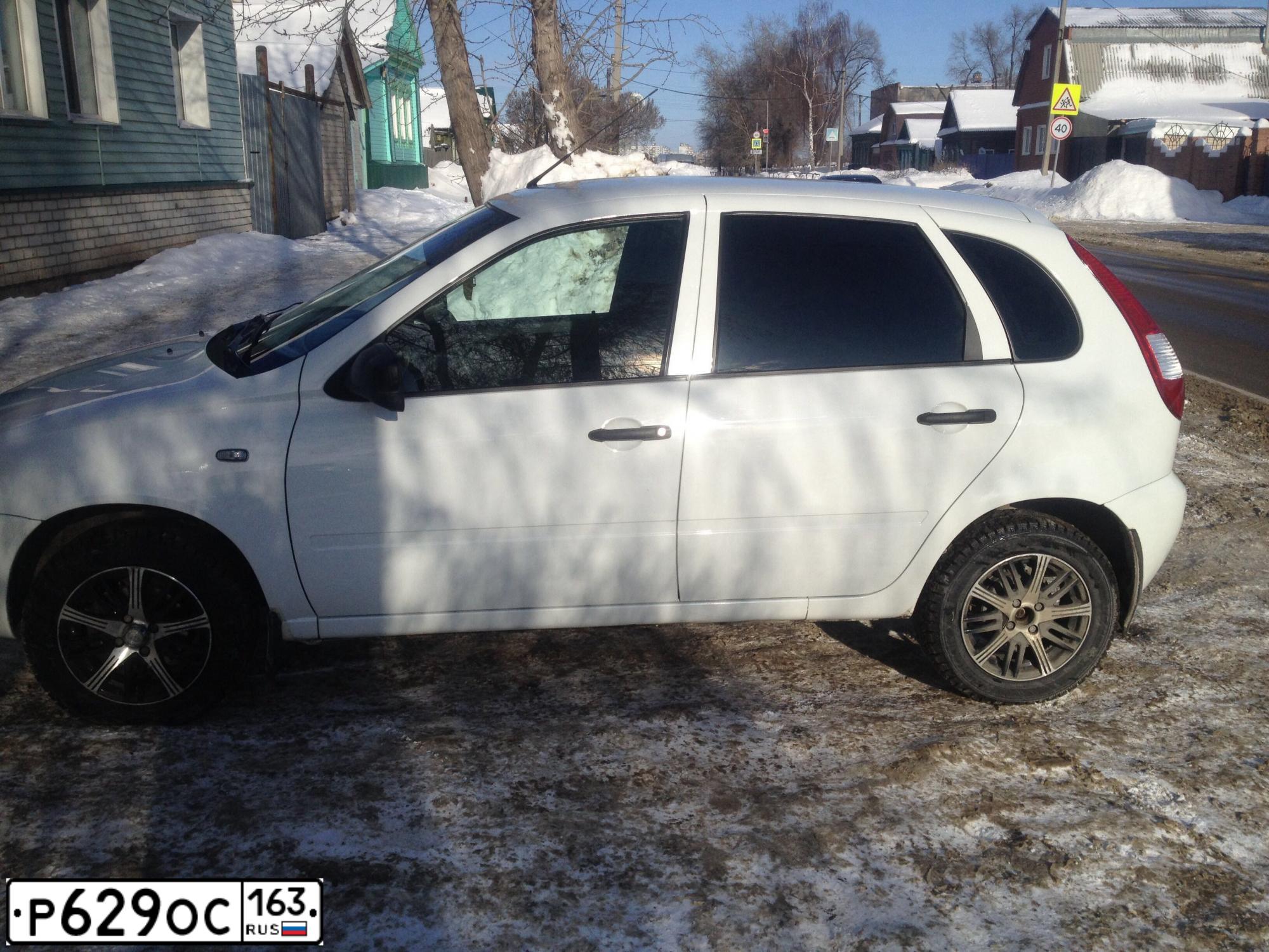Фото автомобиля LADA KALINA, 2012 — госномер М980УМ164. Цвет: Белый