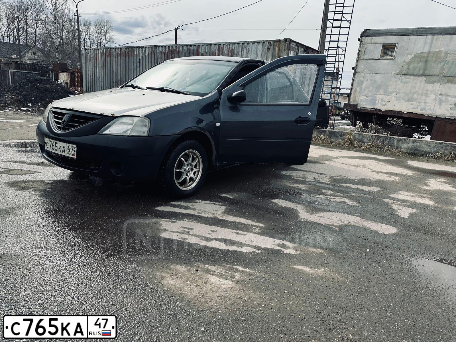 Фото автомобиля RENAULT T LOGAN, 2007 — госномер С765КА47. Цвет: ТЕМНО-СЕРЫЙ