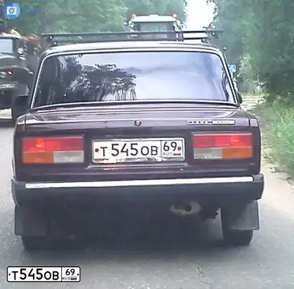 Фото автомобиля LADA 2107, 2007 — госномер Т545ОВ69. Цвет: ТЕМНО-ВИШНЕВЫЙ