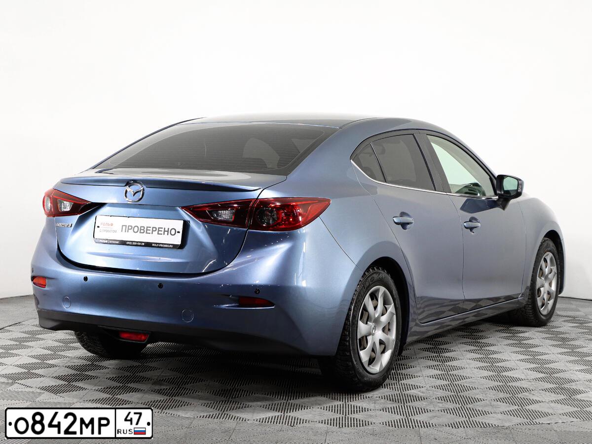 Фото автомобиля MAZDA 3, 2014 — госномер О842МР47. Цвет: СЕРО-ГОЛУБОЙ