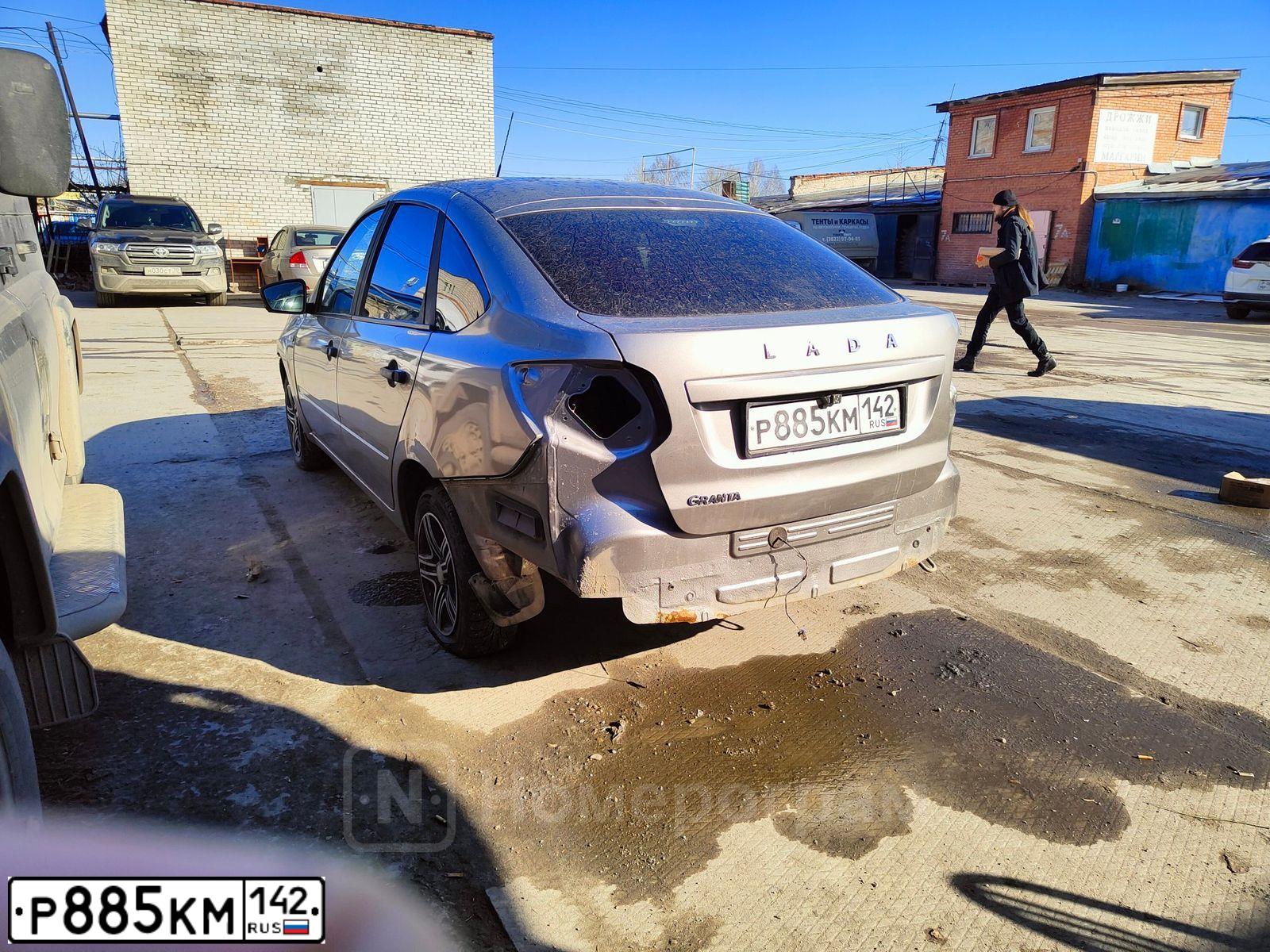 Фото автомобиля LADA 2191 GRANTA, 2019 — госномер Р885КМ142. Цвет: СЕРЕБРИСТО-СЕРЫЙ