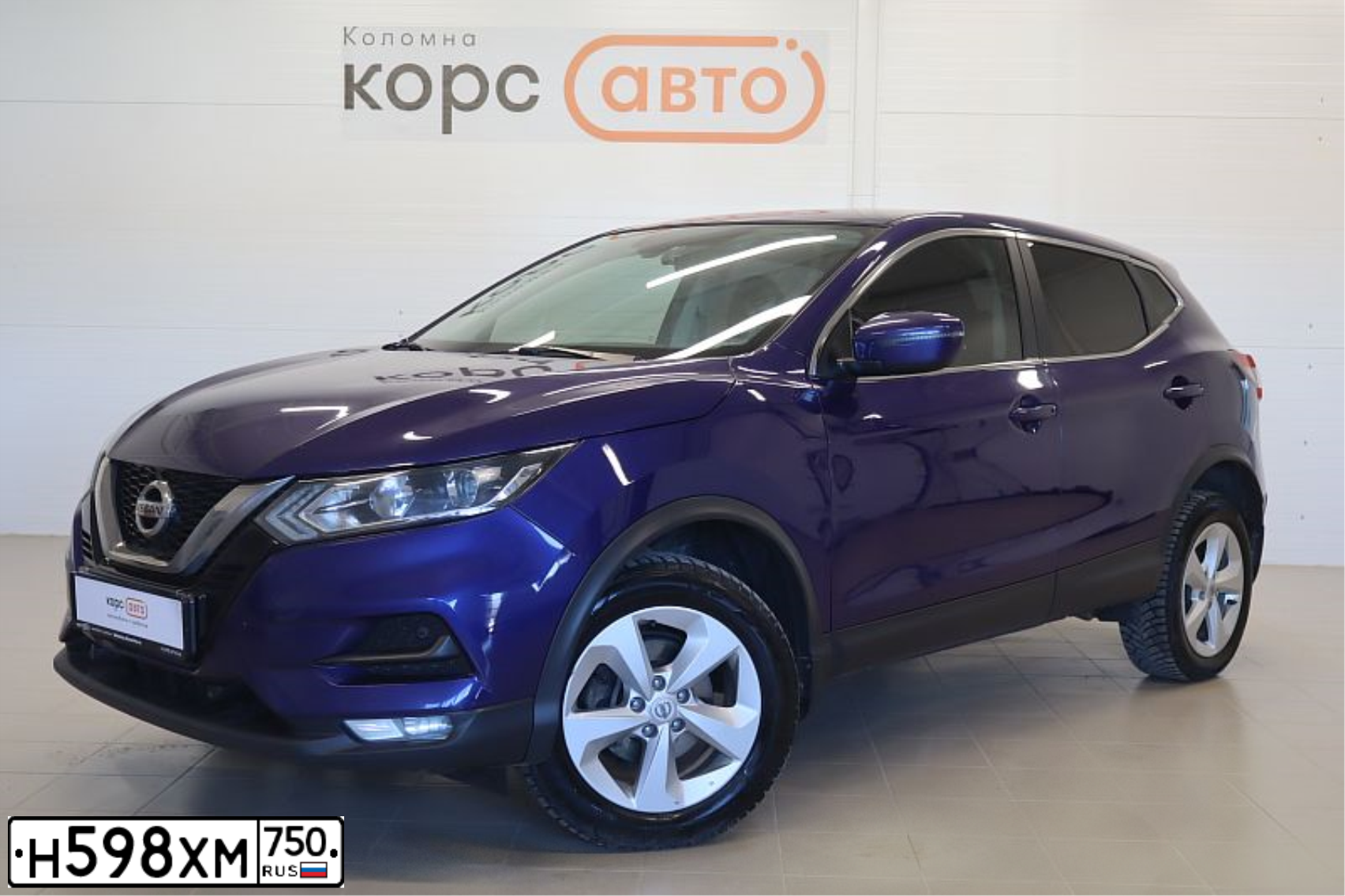 Фото автомобиля NISSAN QASHQAI, 2019 — госномер Х838ЕС71. Цвет: Темно-синий
