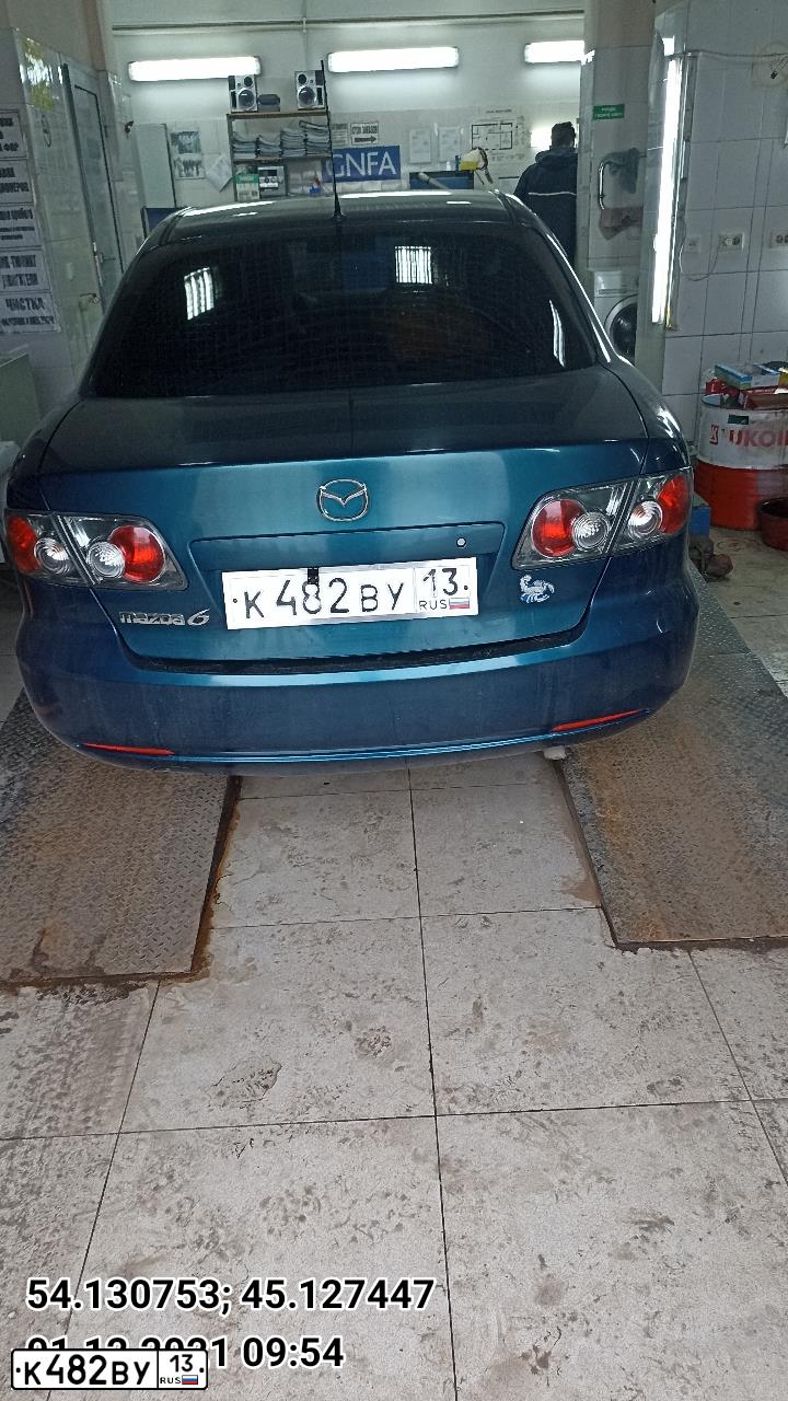 Фото автомобиля MAZDA 6, 2006 — госномер К482ВУ13. Цвет: СИНЕ-ЗЕЛЕНЫЙ