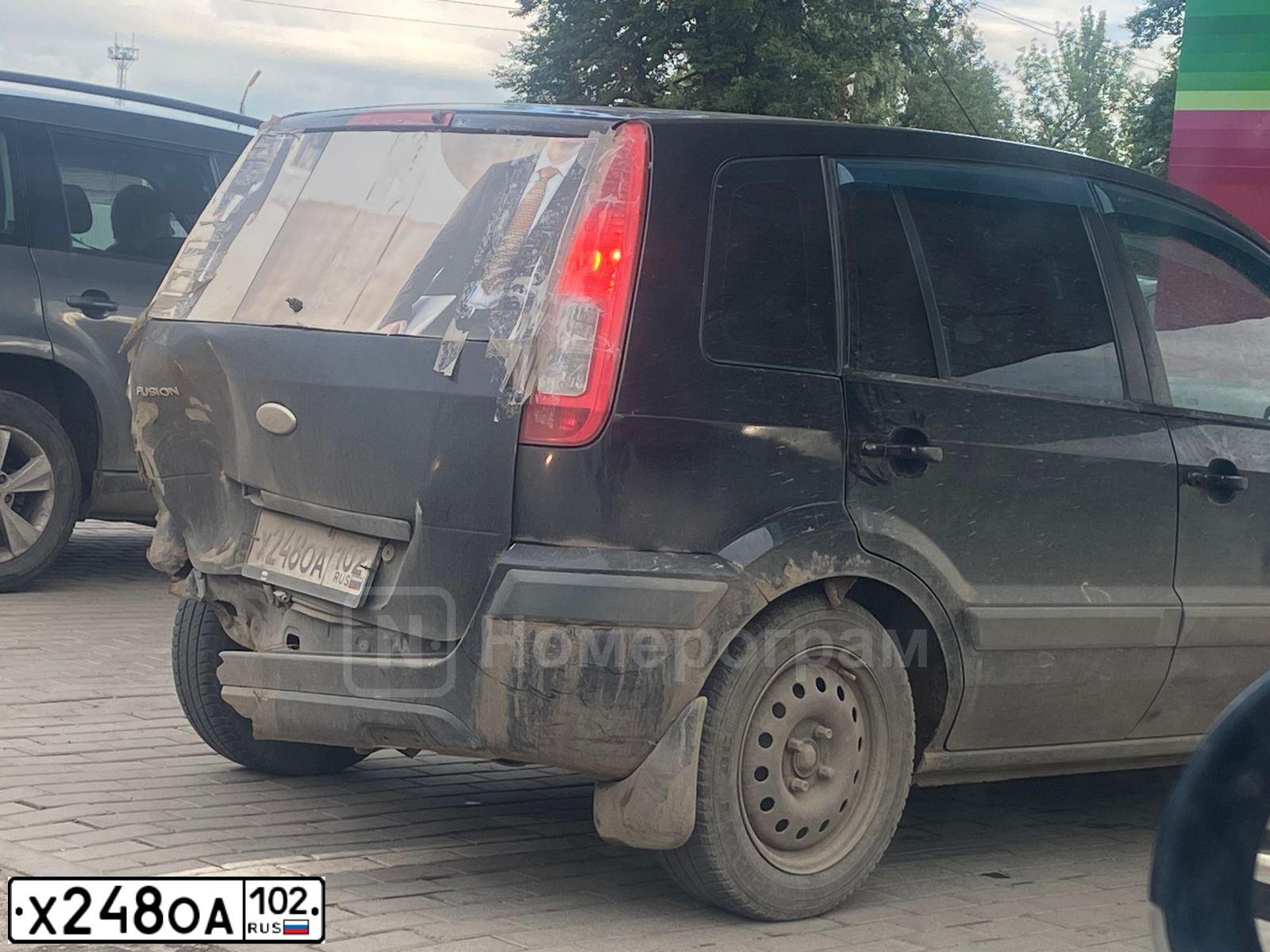 Фото автомобиля FORD FUSION, 2007 — госномер Х248ОА102. Цвет: ЧЕРНЫЙ