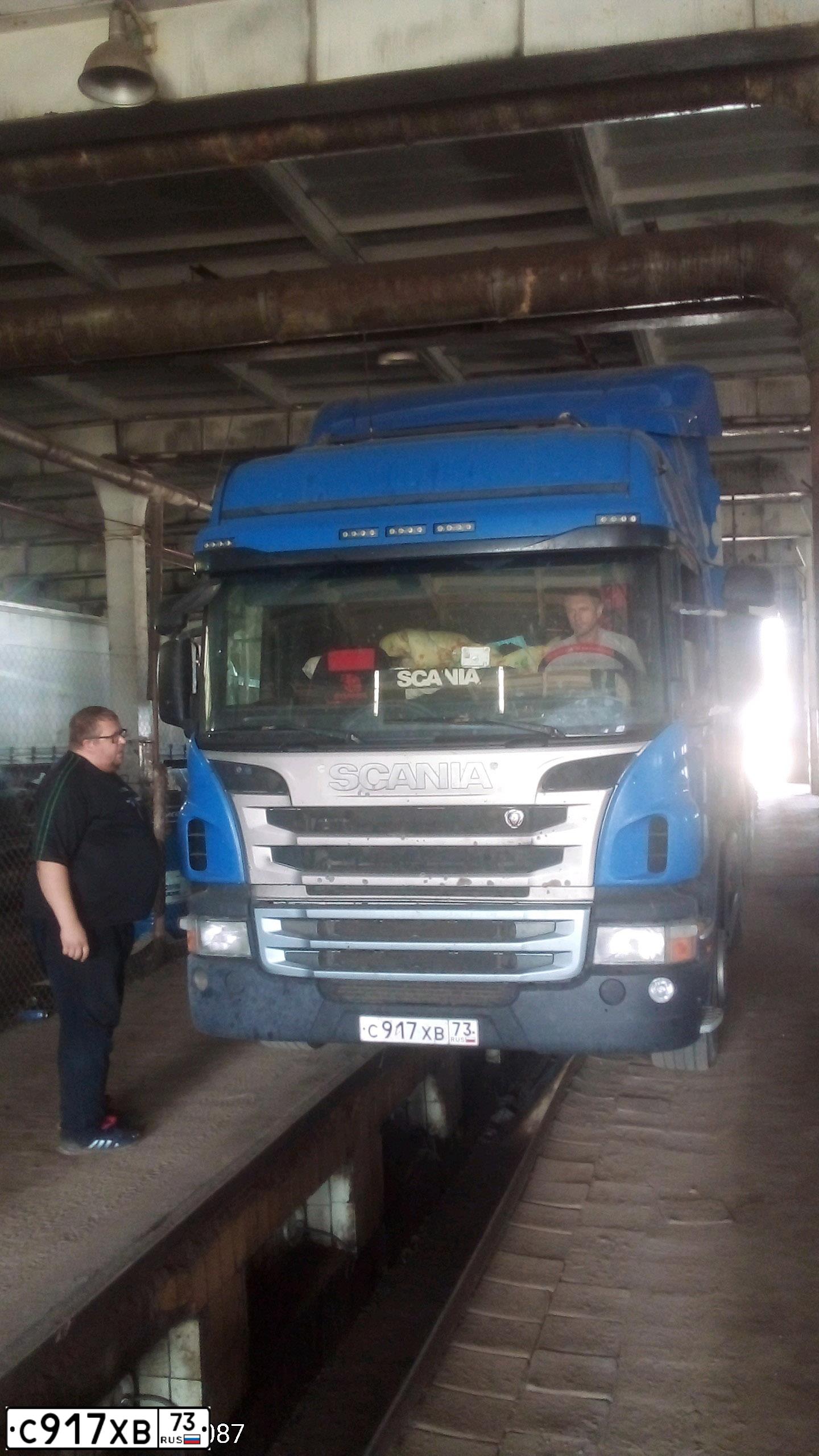 Фото автомобиля SCANIA SERIE P /4X2/, 2014 — госномер С917ХВ73. Цвет: СИНИЙ