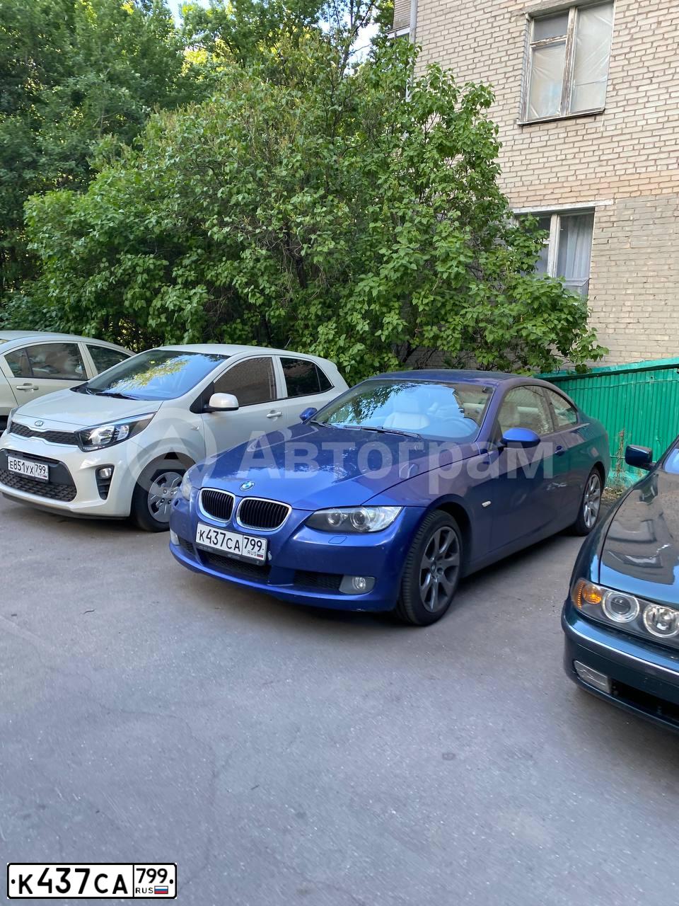 Фото автомобиля BMW SERIE 3, 2007 — госномер А144ММ197. Цвет: СИНИЙ