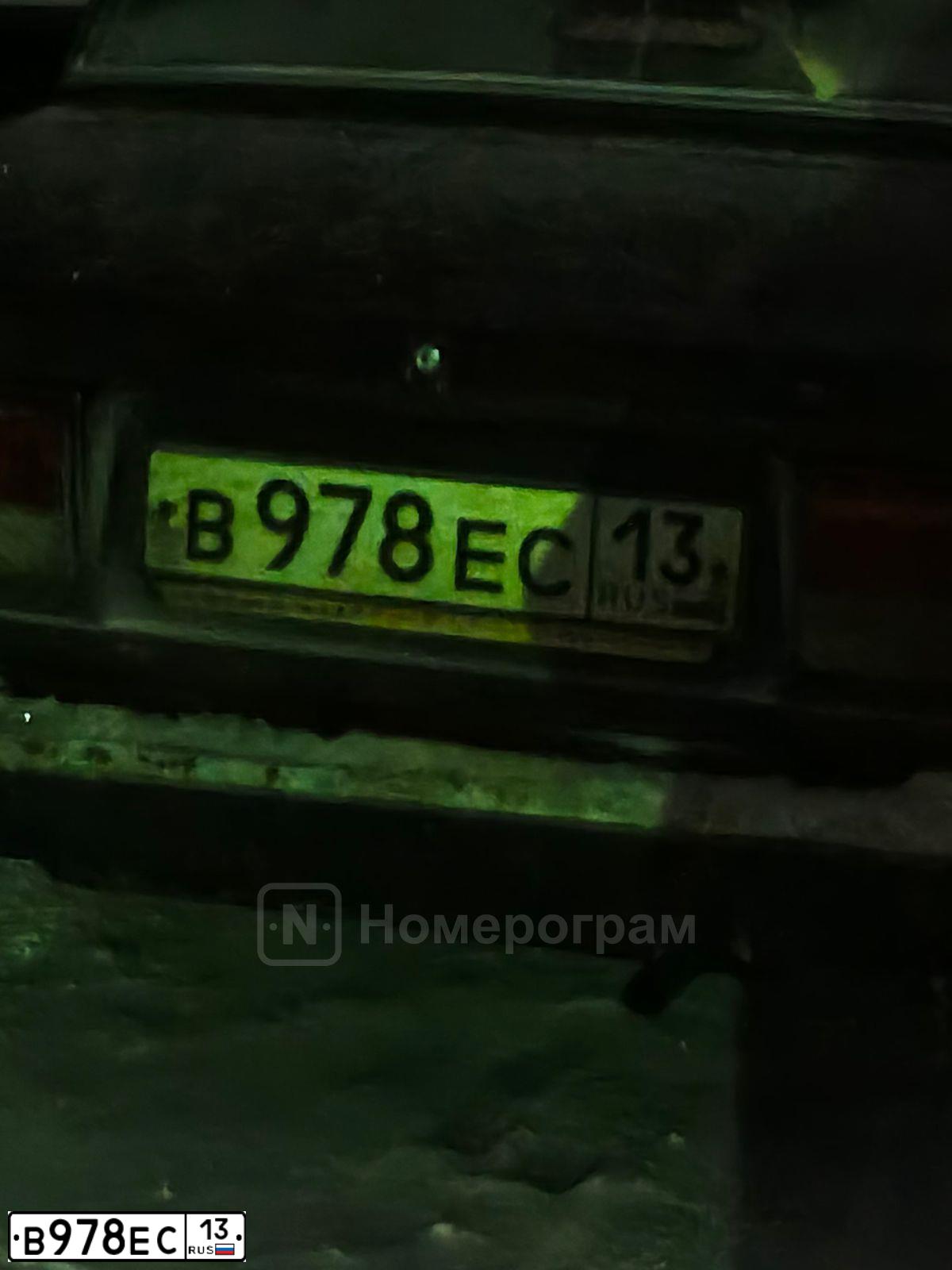 Фото автомобиля LADA 2107, 2005 — госномер В978ЕС13. Цвет: ТЕМНО-ВИШНЕВЫЙ