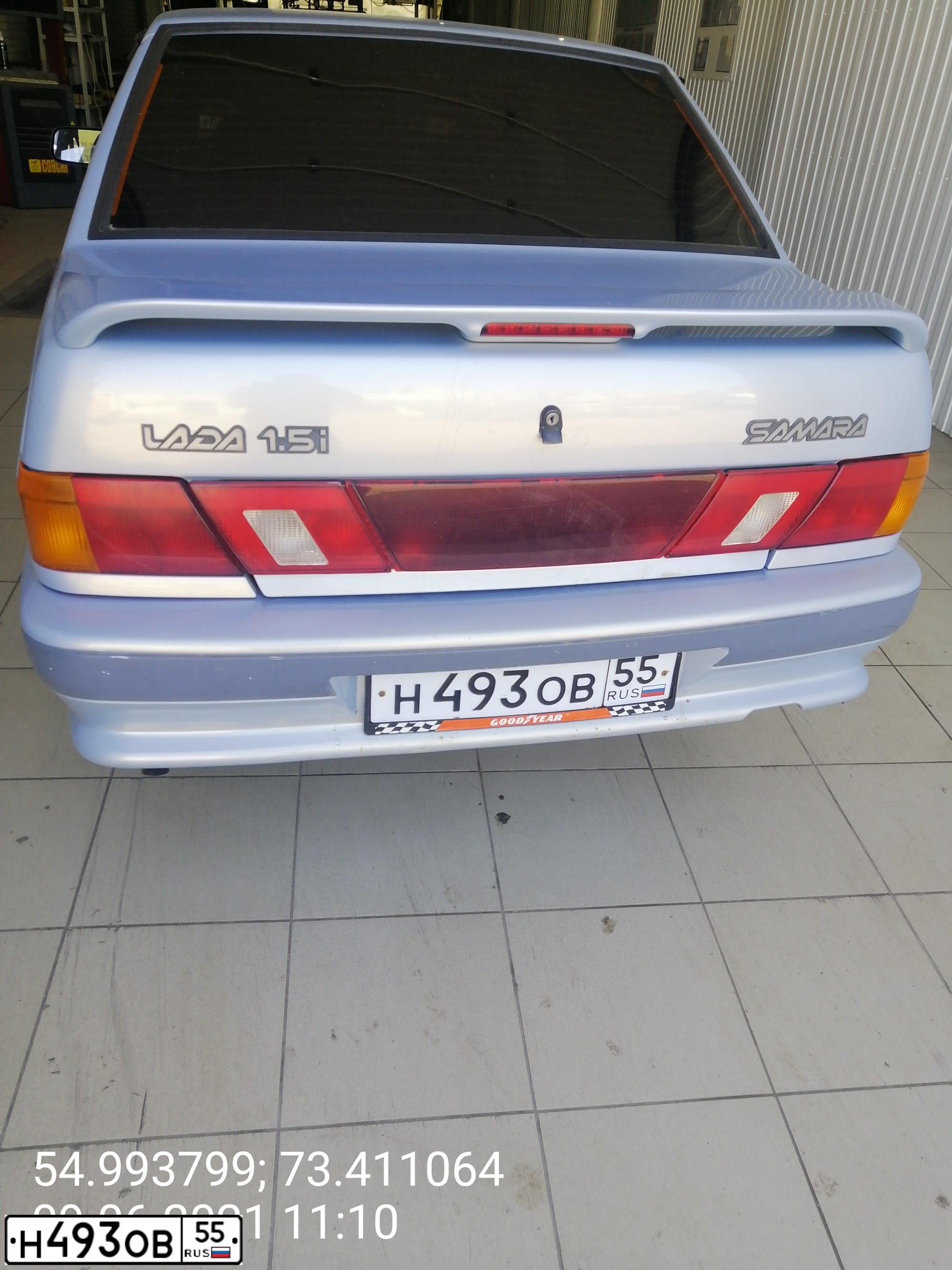 Фото автомобиля LADA 2115 SAMARA, 2004 — госномер Н493ОВ55. Цвет: СЕРЕБРИСТО-ЖЕЛТЫЙ