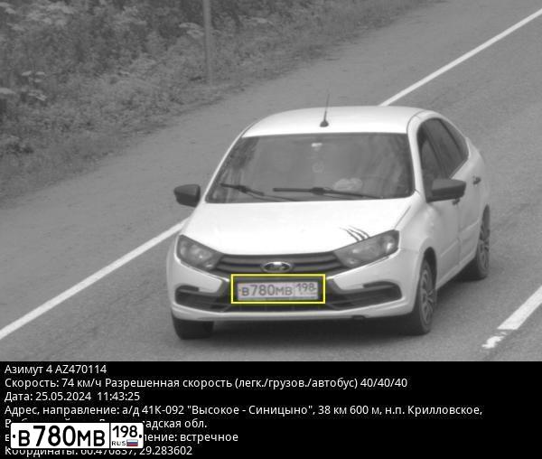 Фото автомобиля LADA 2191 GRANTA, 2018 — госномер В780МВ198. Цвет: БЕЛЫЙ