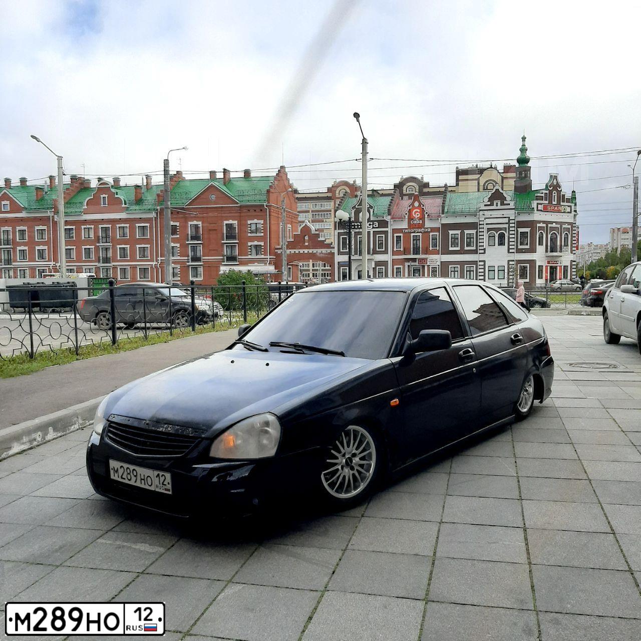 Фото автомобиля LADA 2172 PRIORA, 2008 — госномер М289НО12. Цвет: Сине-Черный