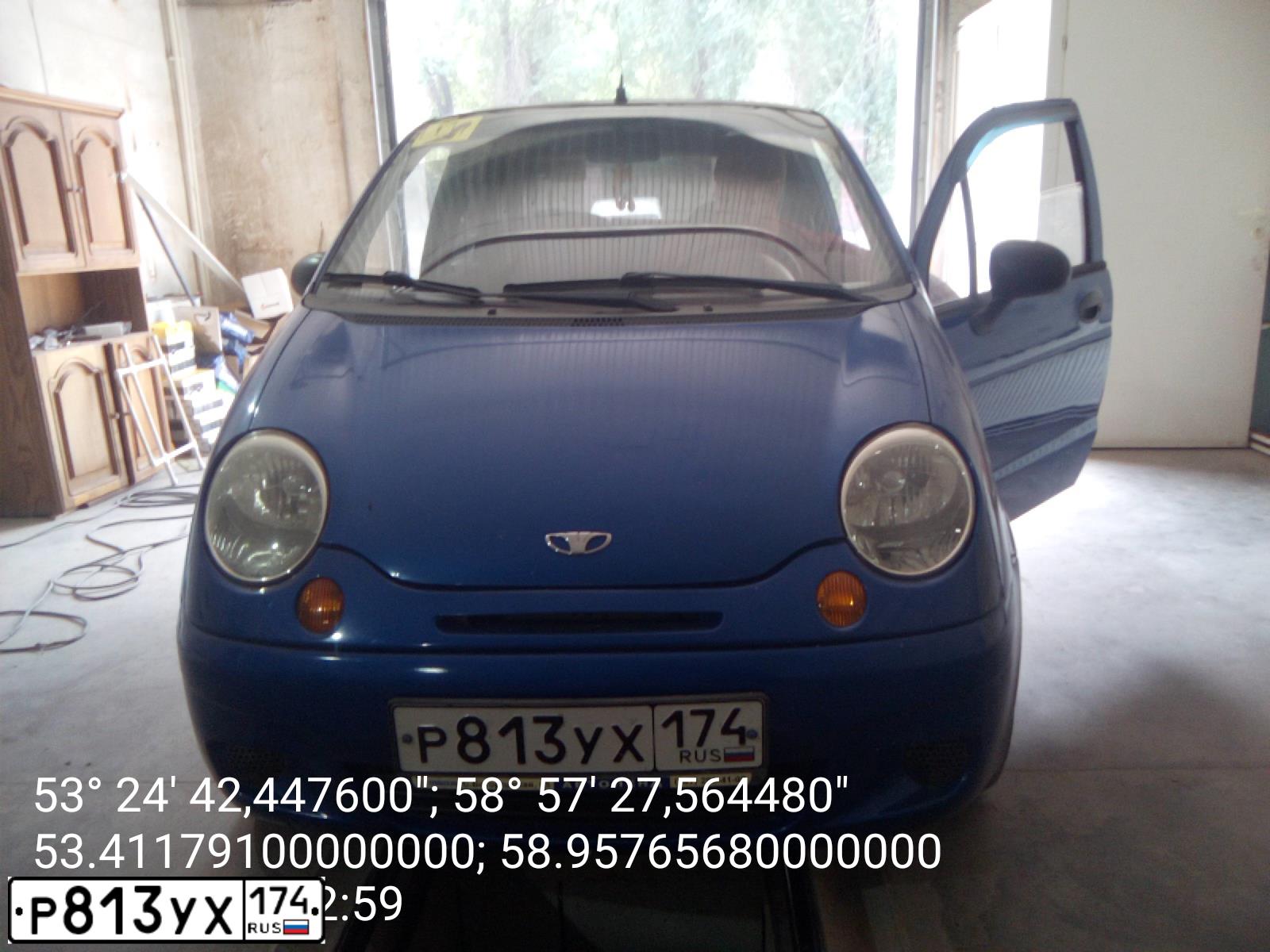 Фото автомобиля DAEWOO MATIZ, 2009 — госномер М022РМ102. Цвет: СИНЕ-ГЛАЗУРИСТЫЙ