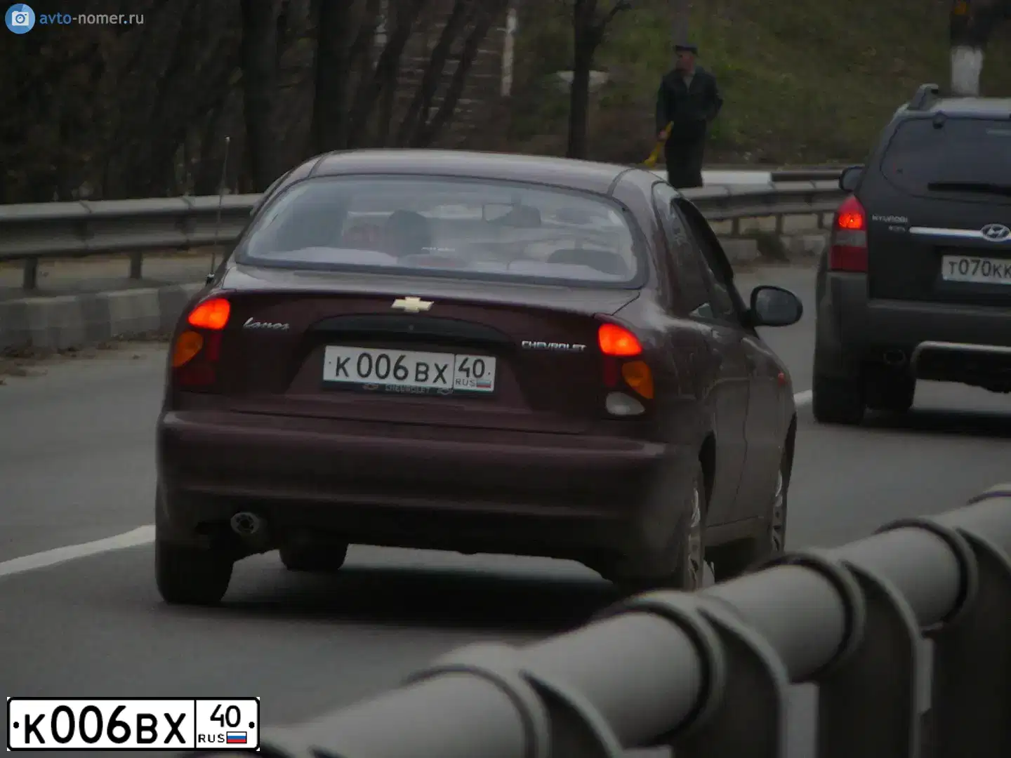 Фото автомобиля ZAZ LANOS, 2008 — госномер К006ВХ40. Цвет: ВИШНЕВЫЙ