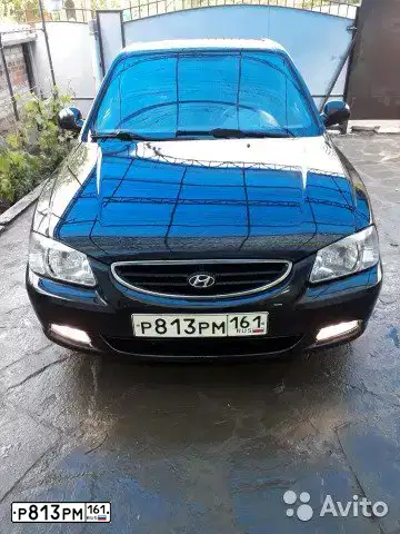 Фото автомобиля TAGAZ ACCENT, 2007 — госномер Р813РМ161. Цвет: ЧЕРНЫЙ