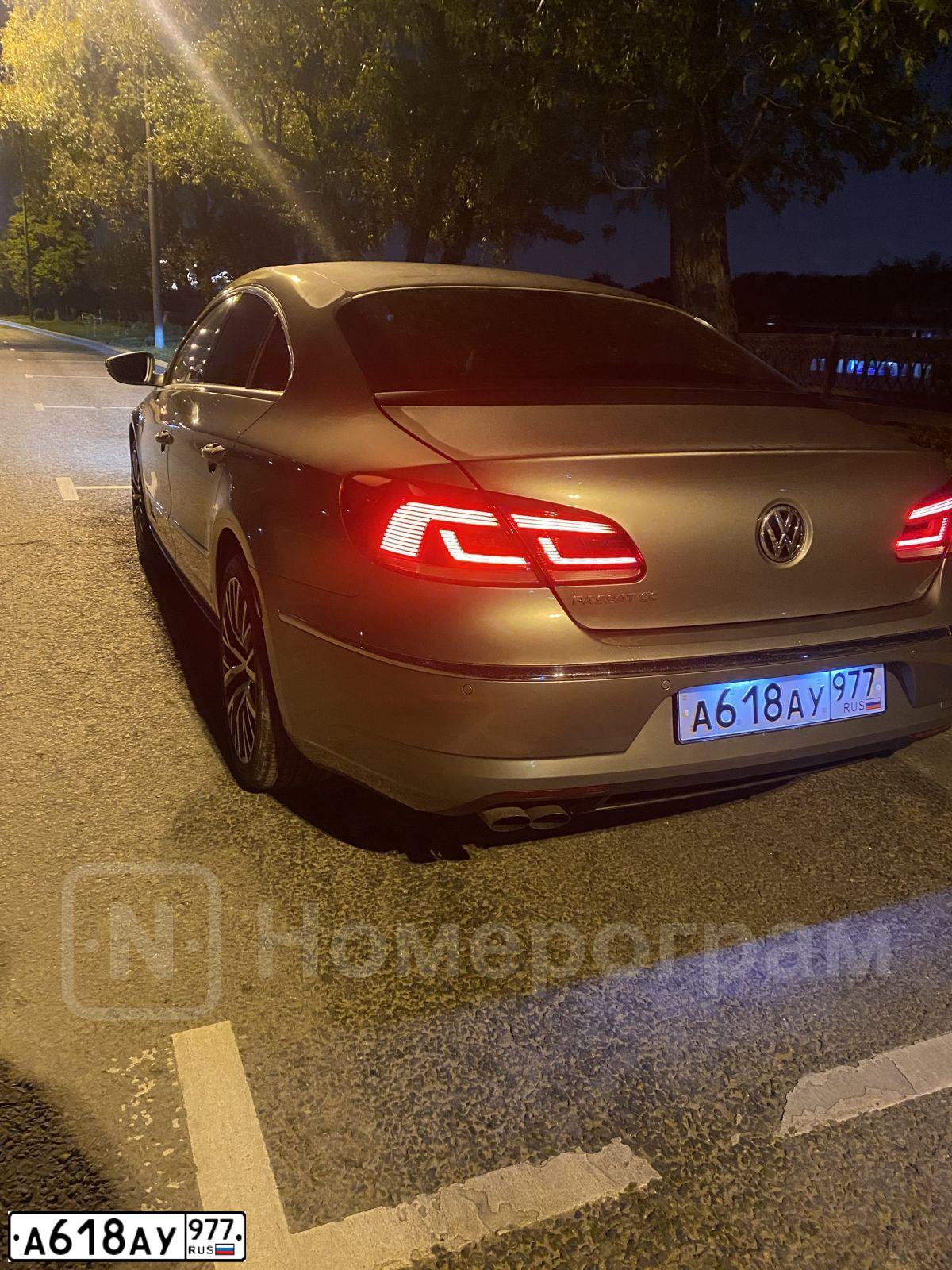 Фото автомобиля VOLKSWAGEN CC, 2012 — госномер А618АУ977. Цвет: СЕРЫЙ