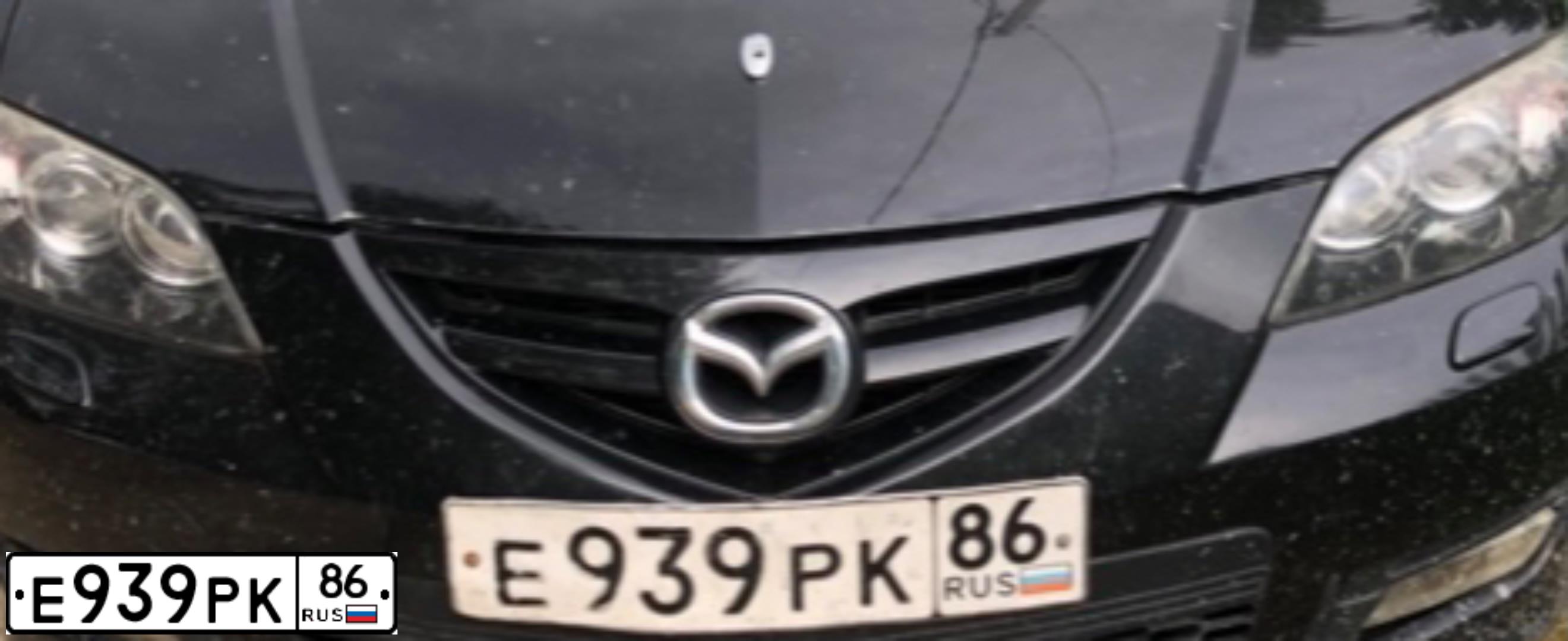 Фото автомобиля MAZDA 3, 2007 — госномер С391СР196. Цвет: ЧЕРНЫЙ