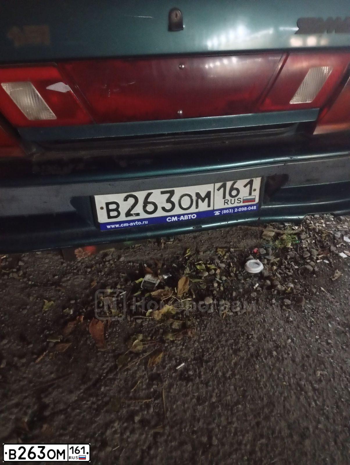 Фото автомобиля LADA 2115 SAMARA, 2001 — госномер В263ОМ161. Цвет: СЕРЕБРИСТО-ЗЕЛЕНЫЙ