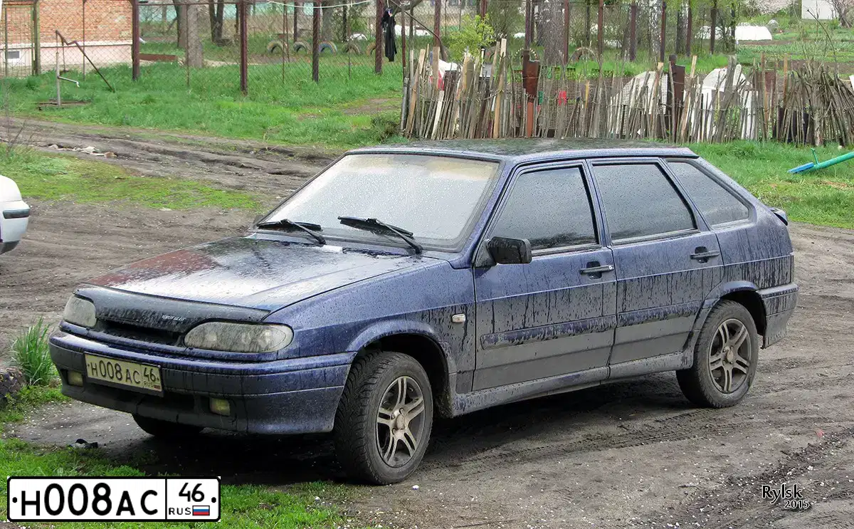 Фото автомобиля LADA 2114 SAMARA, 2012 — госномер Н008АС46. Цвет: синий