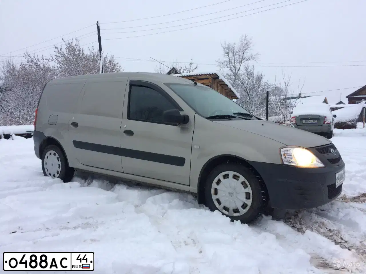Фото автомобиля LADA LARGUS FURGON, 2014 — госномер О488АС44. Цвет: СЕРО-БЕЖЕВЫЙ