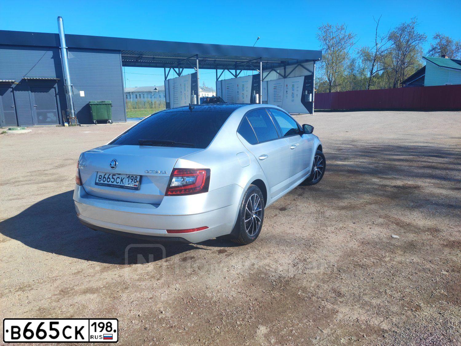 Фото автомобиля SKODA OCTAVIA, 2019 — госномер Н260МО10. Цвет: Серебристый