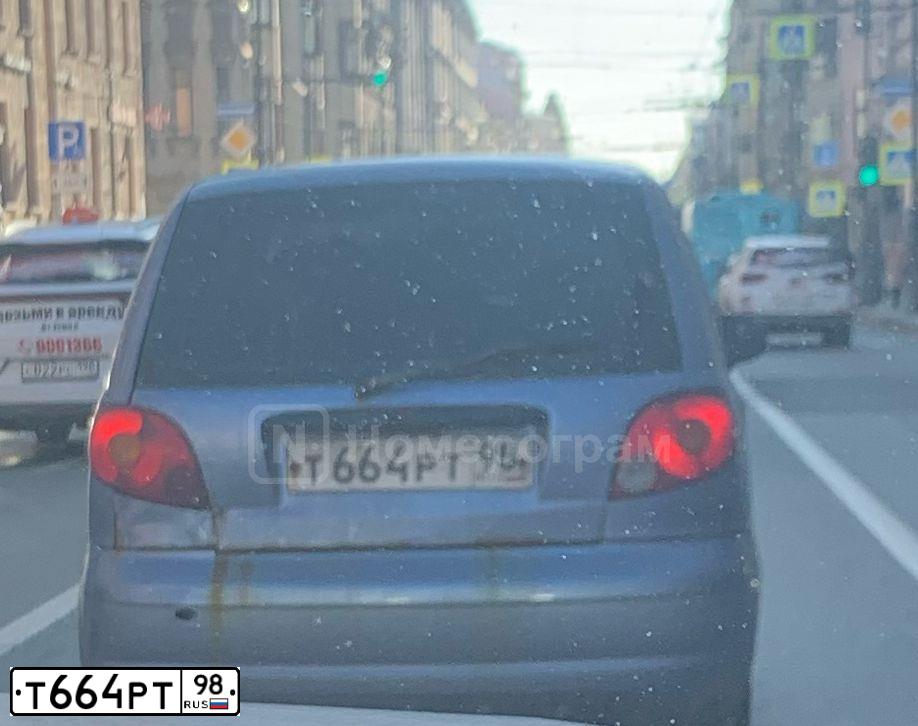 Фото автомобиля DAEWOO MATIZ, 2008 — госномер Т664РТ98. Цвет: ВАСИЛЕК