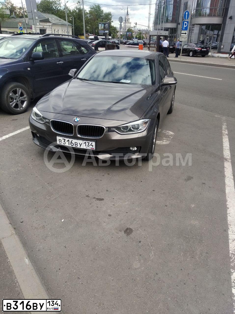 Фото автомобиля BMW SERIE 3, 2014 — госномер В316ВУ134. Цвет: КОРИЧНЕВЫЙ