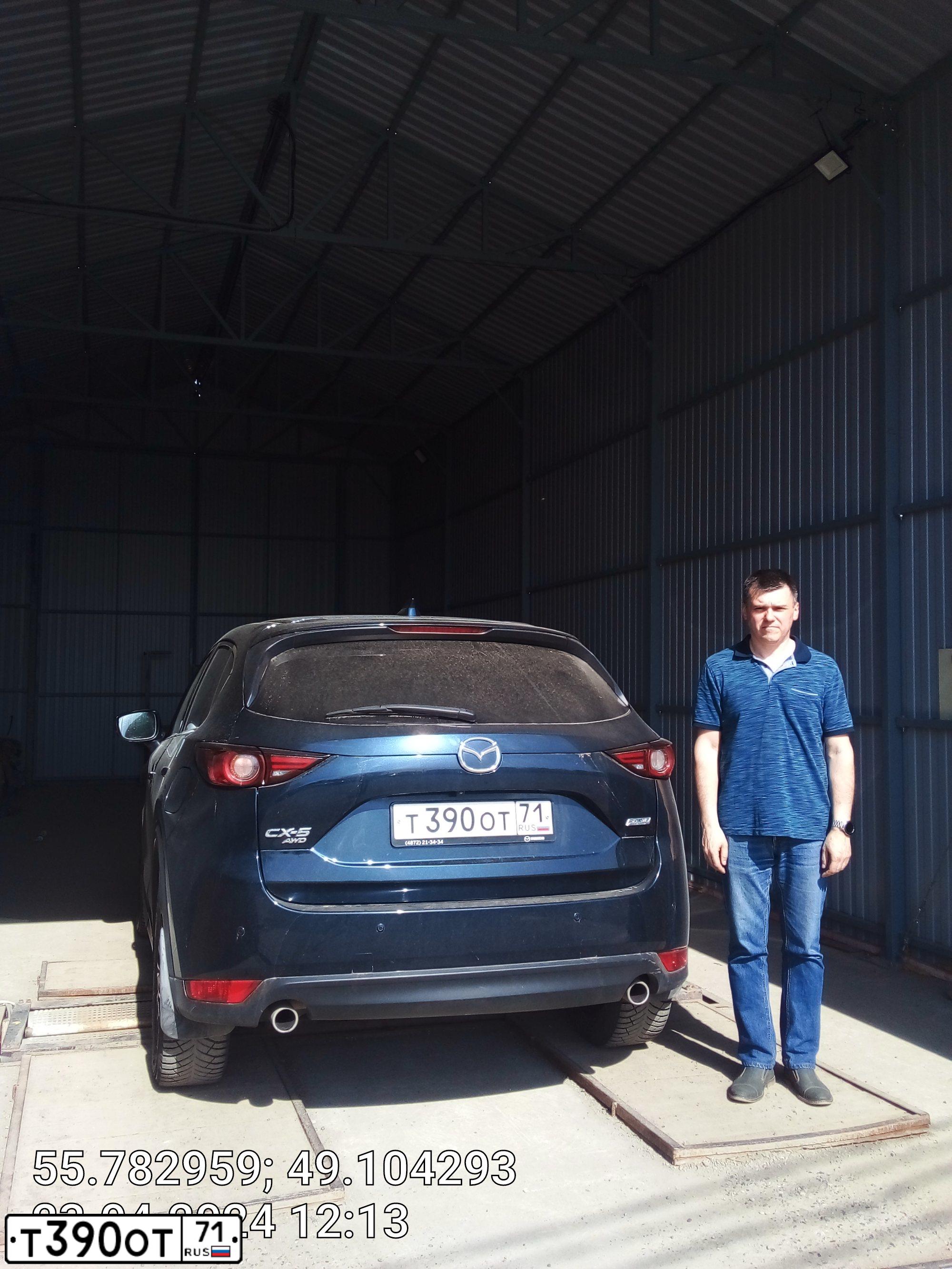 Фото автомобиля MAZDA CX-5, 2019 — госномер С398ХА716. Цвет: синий