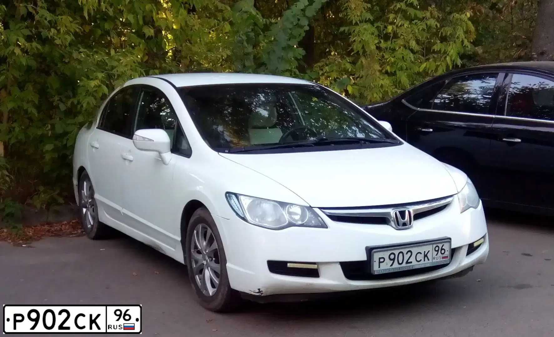 Фото автомобиля HONDA ХОНДА СIVIС, 2008 — госномер Р902СК96. Цвет: БЕЛЫЙ