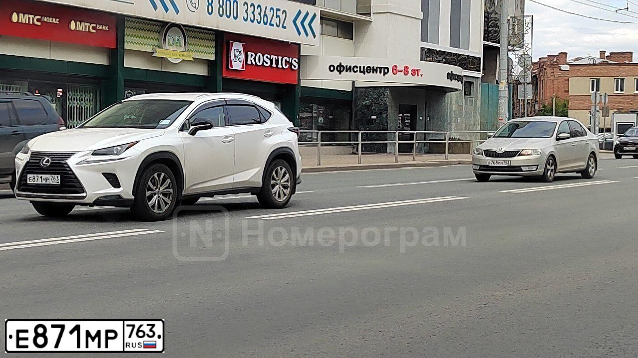 Фото автомобиля LEXUS NX, 2020 — госномер Е871МР763. Цвет: Белый