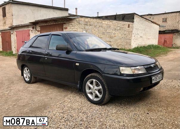 Фото автомобиля LADA 2112 LADA, 2008 — госномер Е282ОЕ67. Цвет: ЧЕРНЫЙ