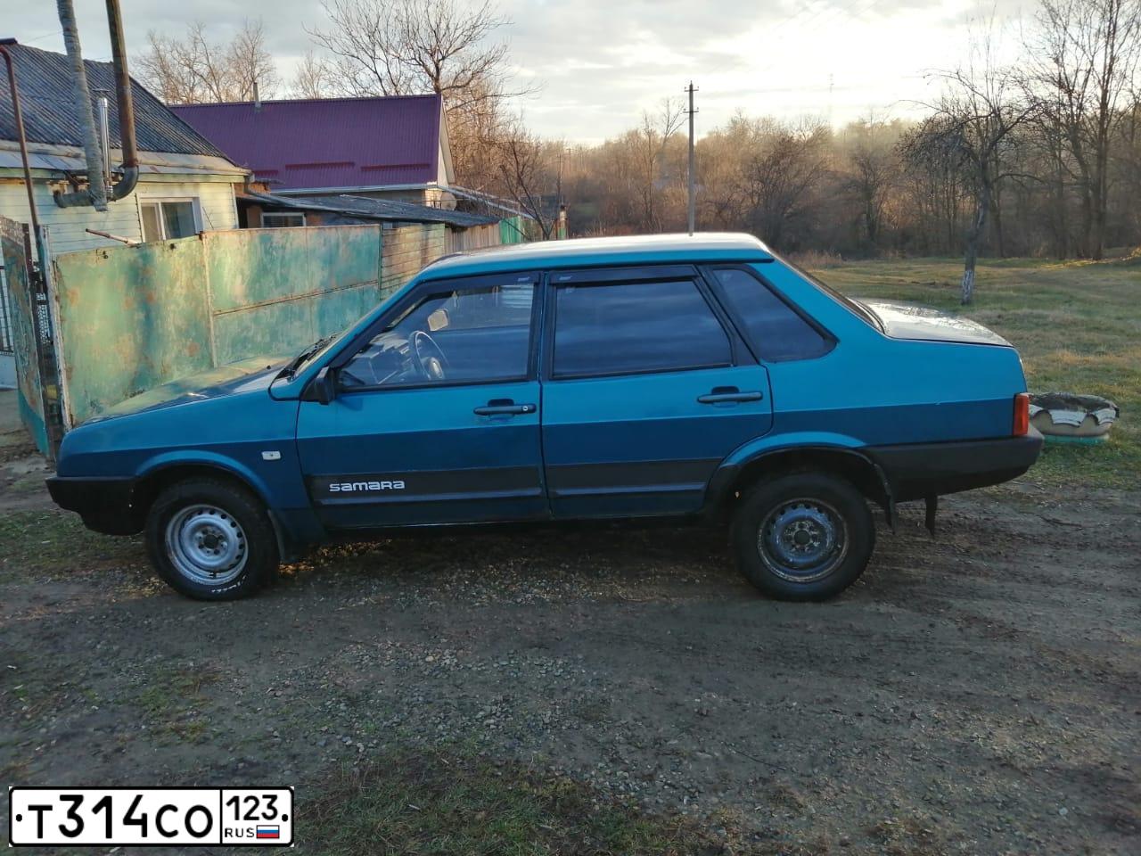Фото автомобиля LADA 21099, 1997 — госномер Р250ЕН186. Цвет: АКВАМАРИН