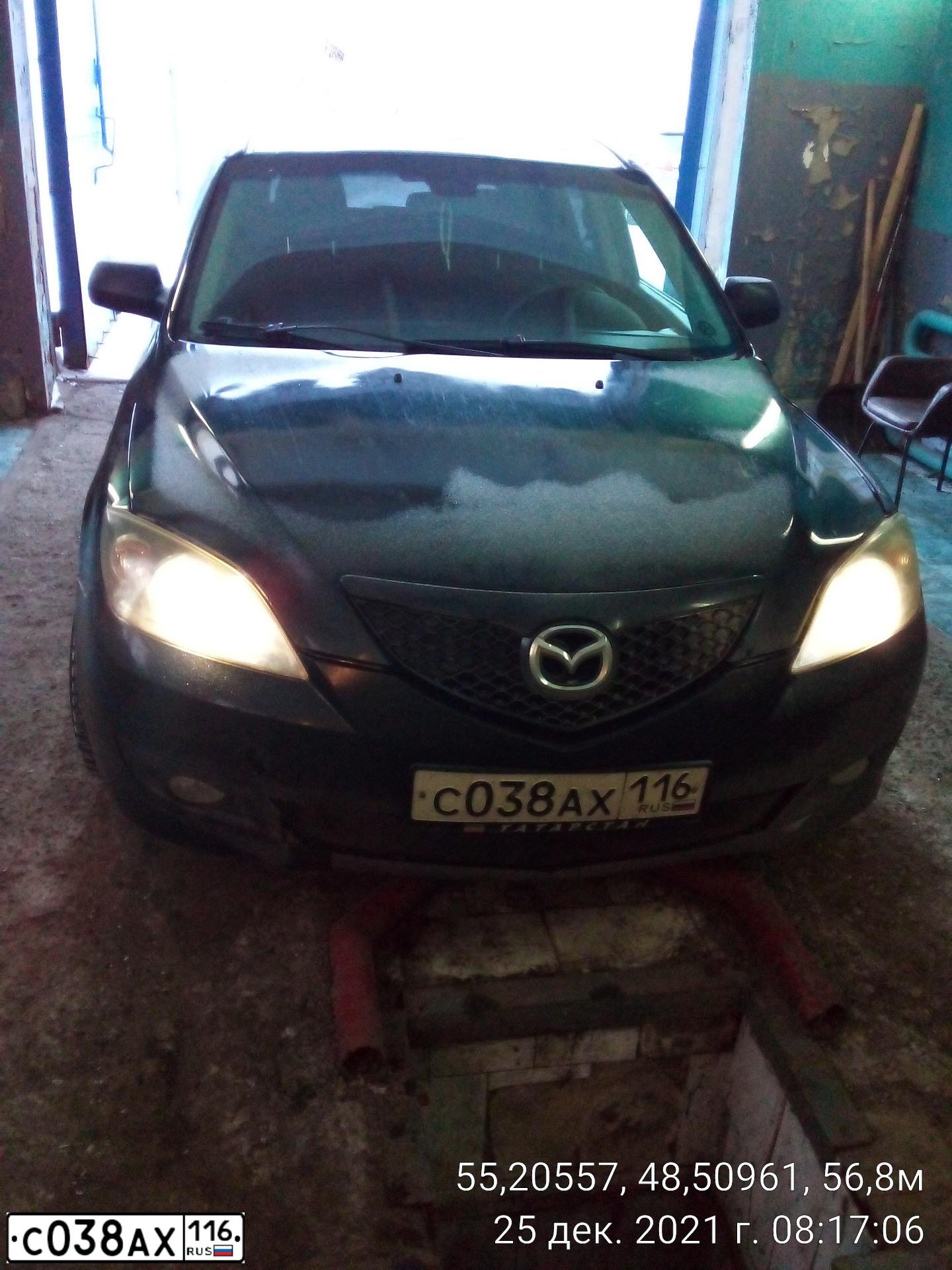Фото автомобиля MAZDA 3, 2007 — госномер С038АХ116. Цвет: ЧЕРНЫЙ