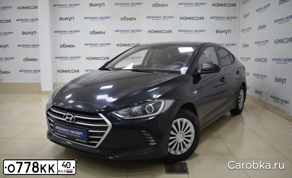 Фото автомобиля HYUNDAI ELANTRA, 2017 — госномер Е486АВ790. Цвет: ЧЕРНЫЙ